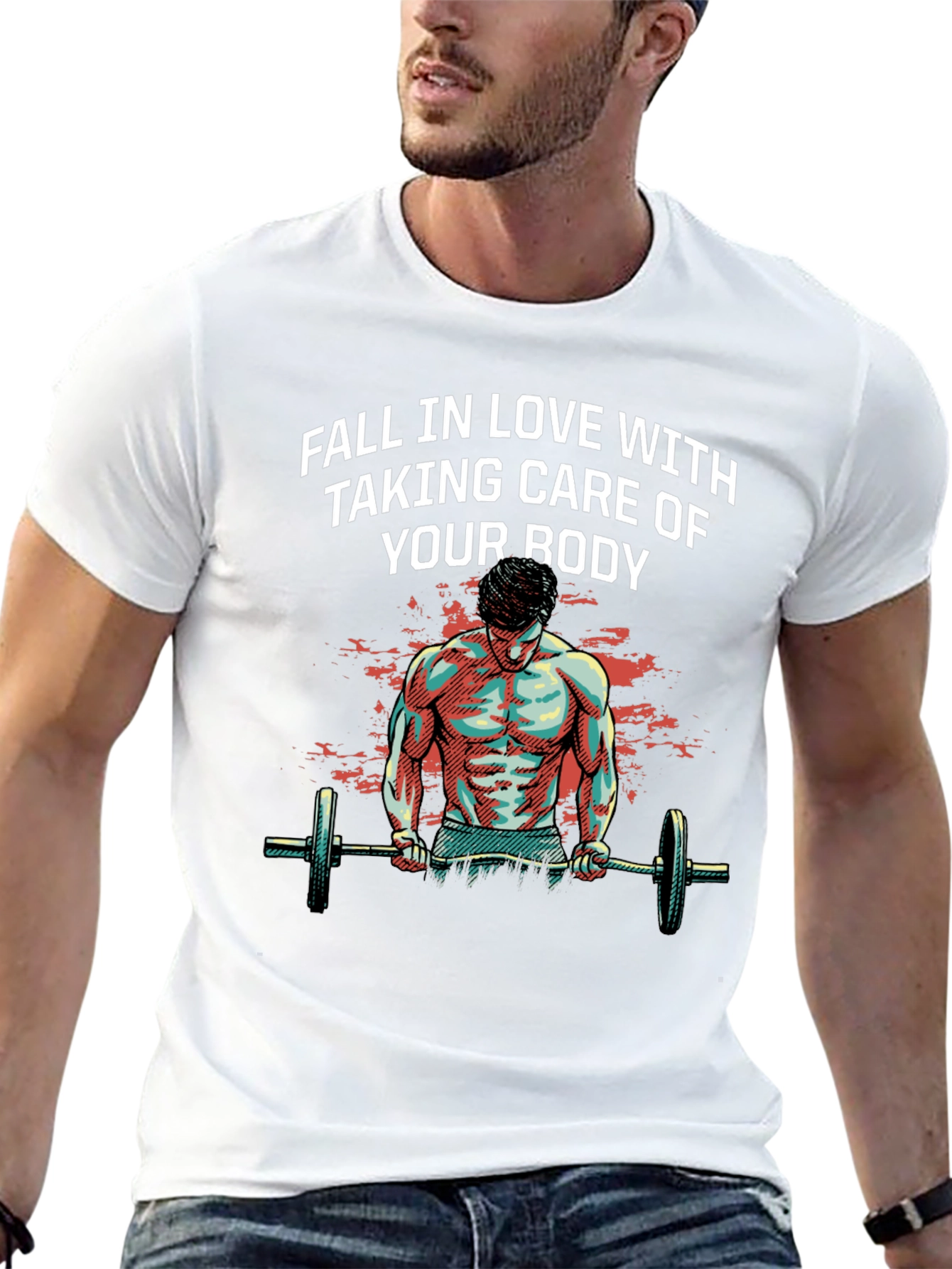 Workout Motivation T-Shirt - Fall In Love With Taking Care of Your Body