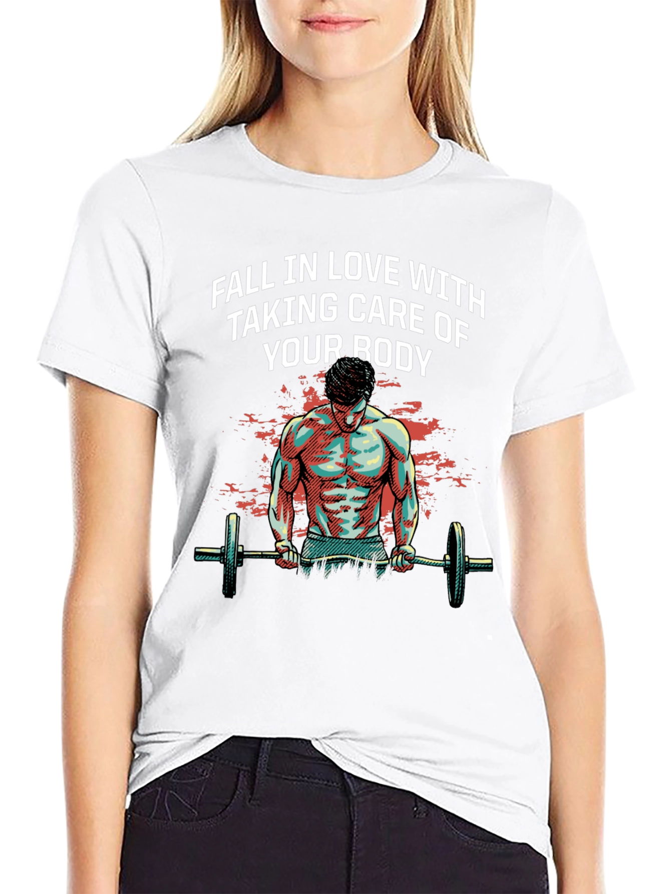 Workout Motivation T-Shirt - Fall In Love With Taking Care of Your Body