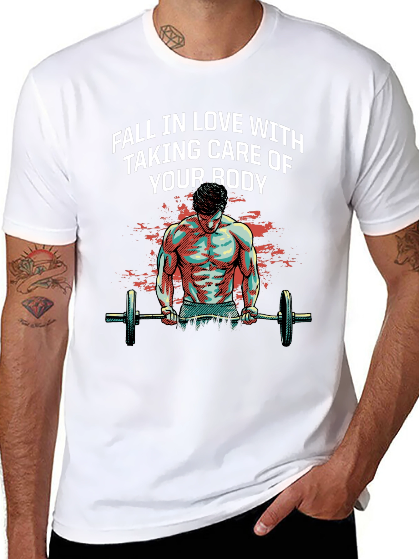 Workout Motivation T-Shirt - Fall In Love With Taking Care of Your Body
