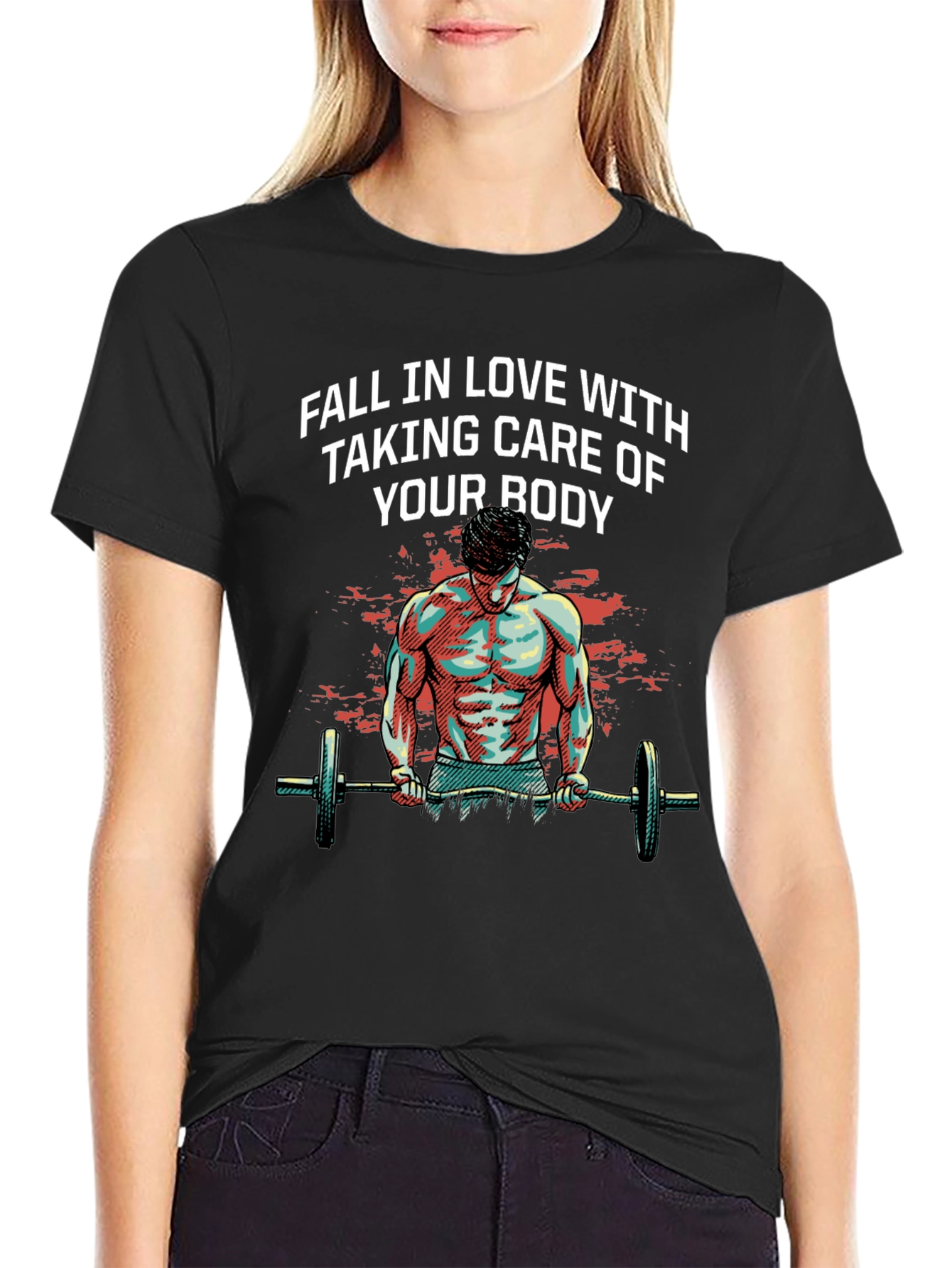 Workout Motivation T-Shirt - Fall In Love With Taking Care of Your Body