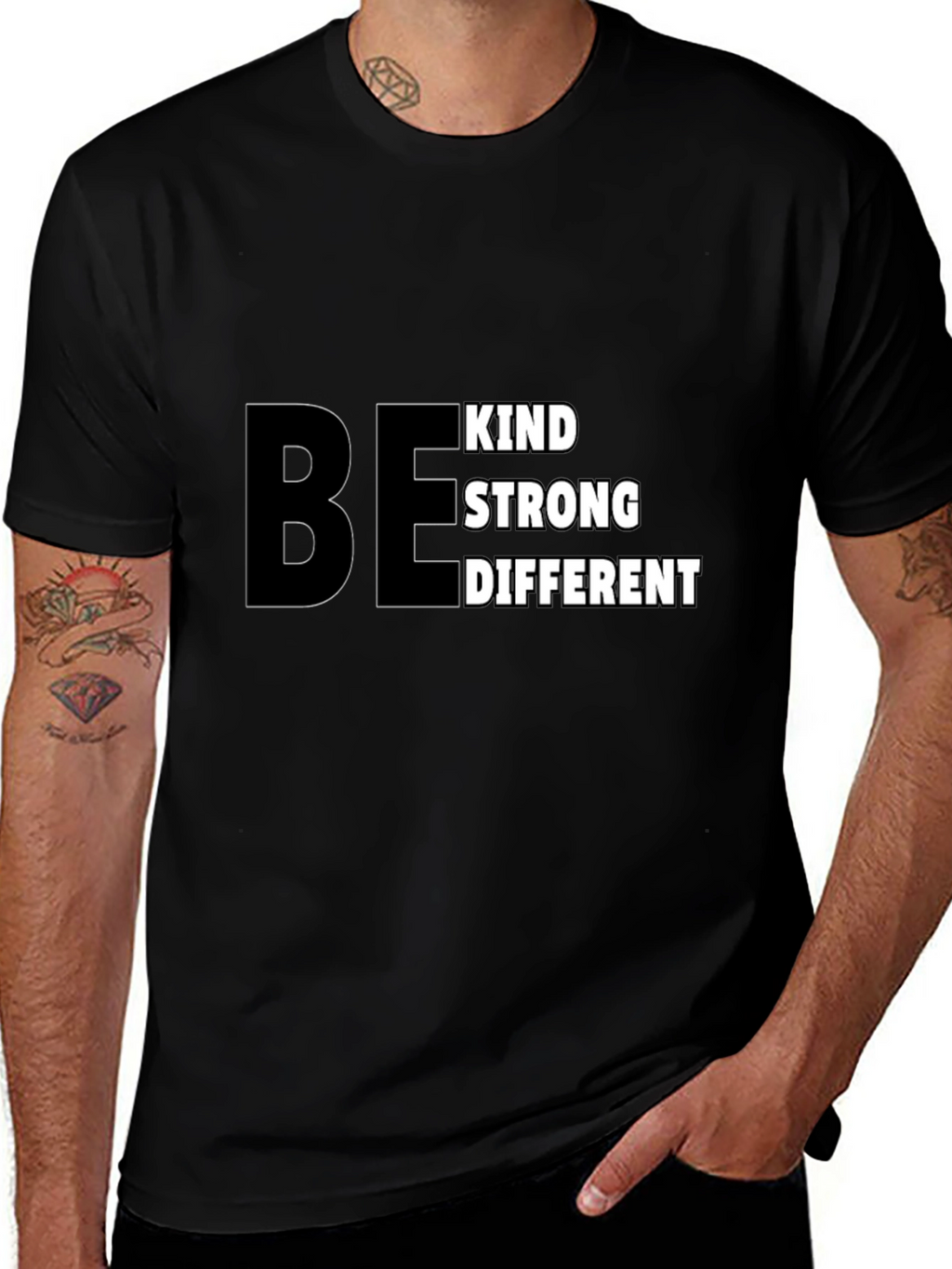 Be Kind Strong Different Black T-Shirt
