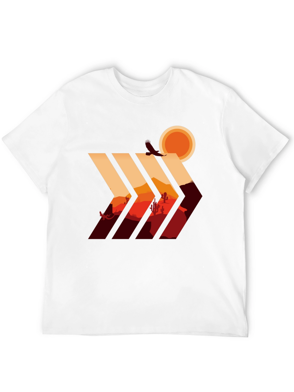 Desert Vista Graphic Tee - Stylish Mens Black T-Shirt