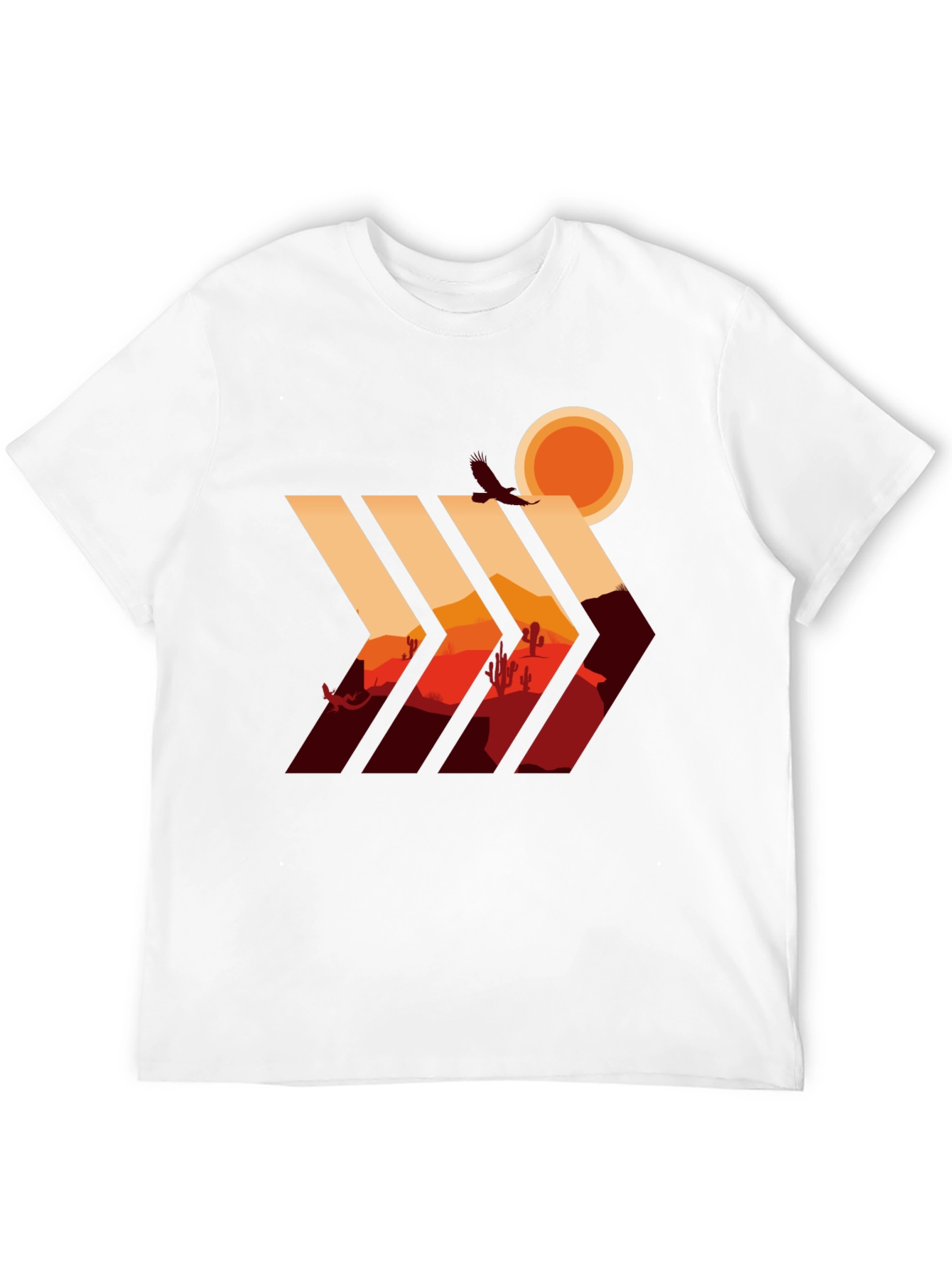 Desert Vista Graphic Tee - Stylish Mens Black T-Shirt