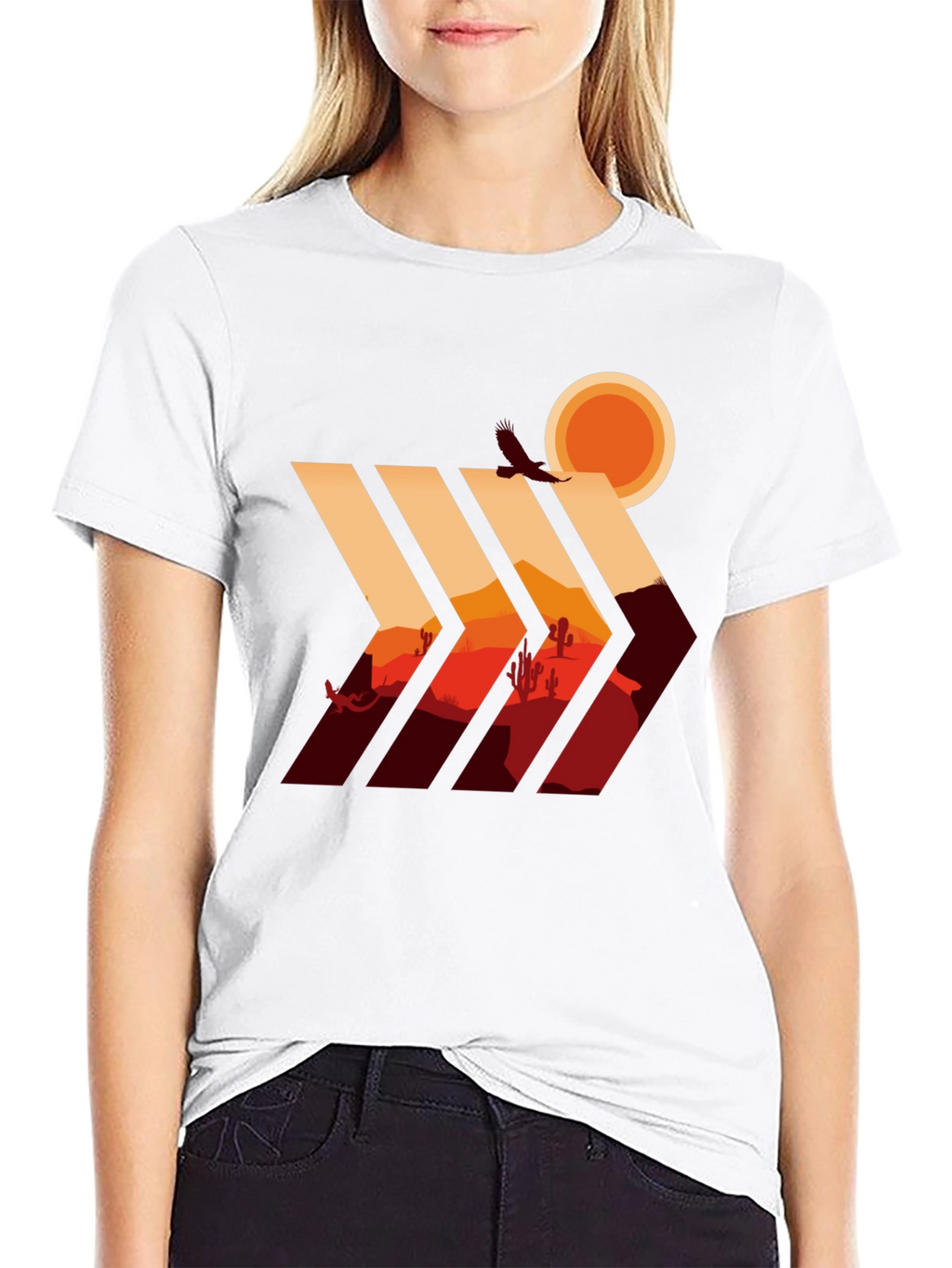 Desert Vista Graphic Tee - Stylish Mens Black T-Shirt