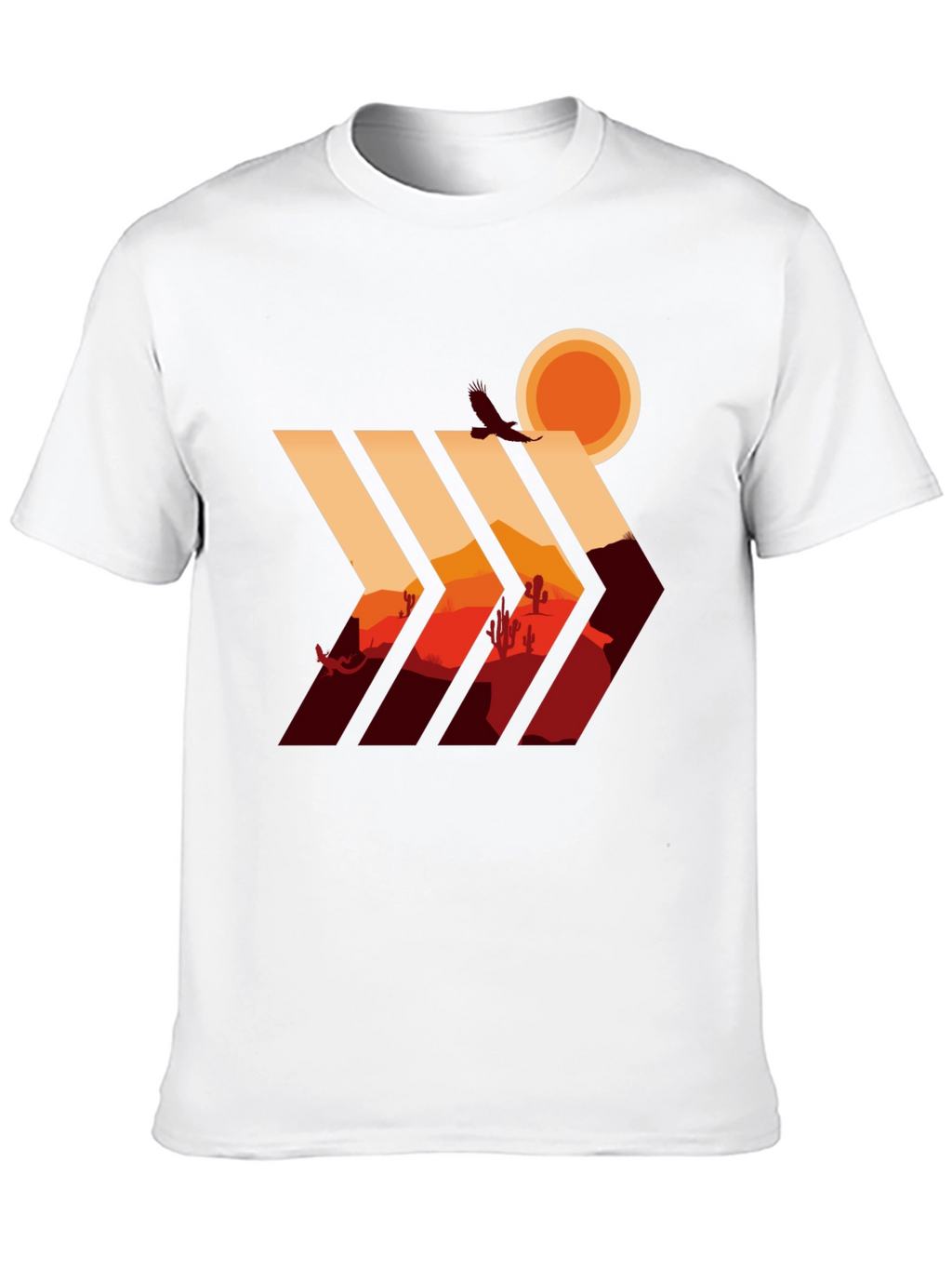 Desert Vista Graphic Tee - Stylish Mens Black T-Shirt