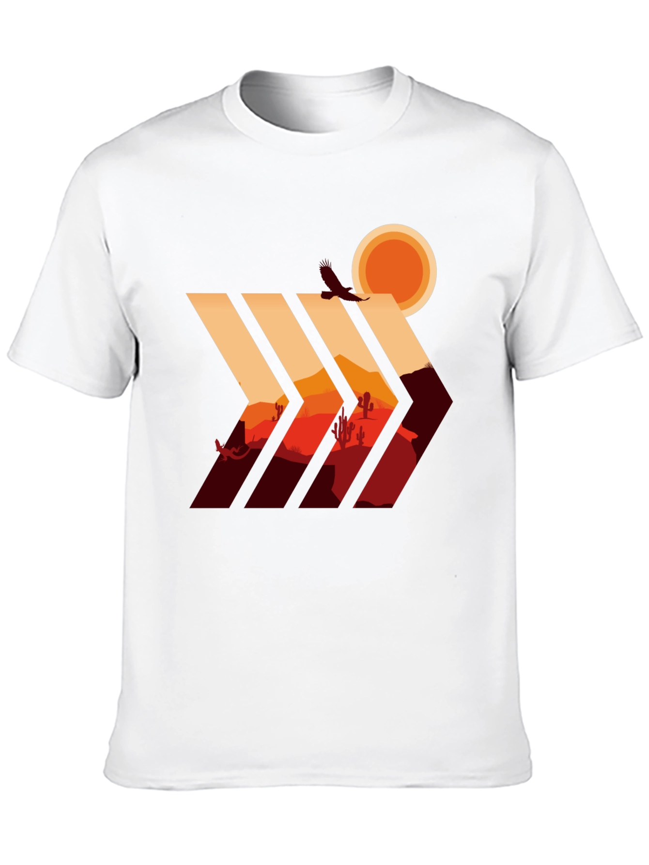 Desert Vista Graphic Tee - Stylish Mens Black T-Shirt