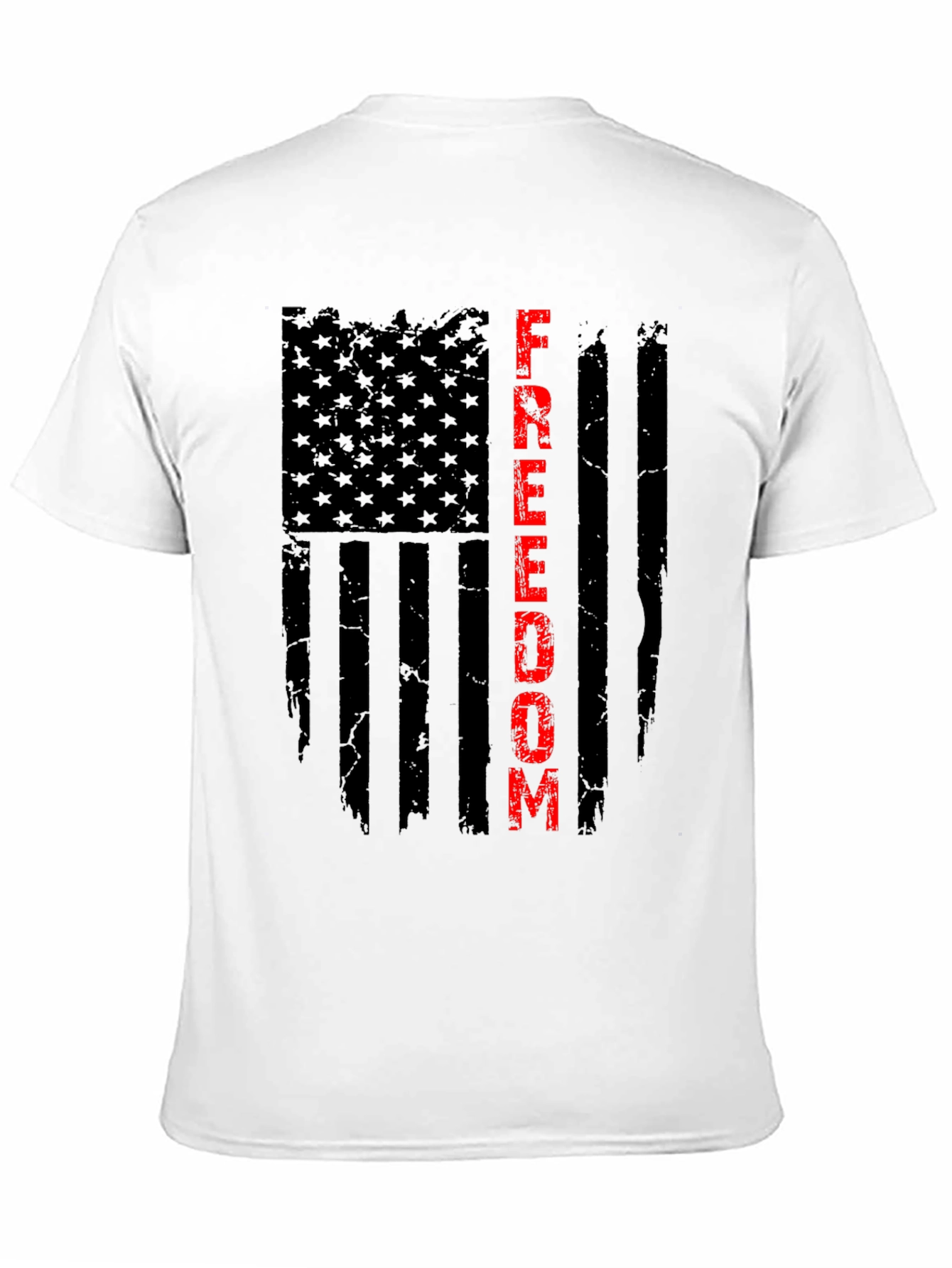 Freedom Flag Graphic T-Shirt - Patriotic Black Tee