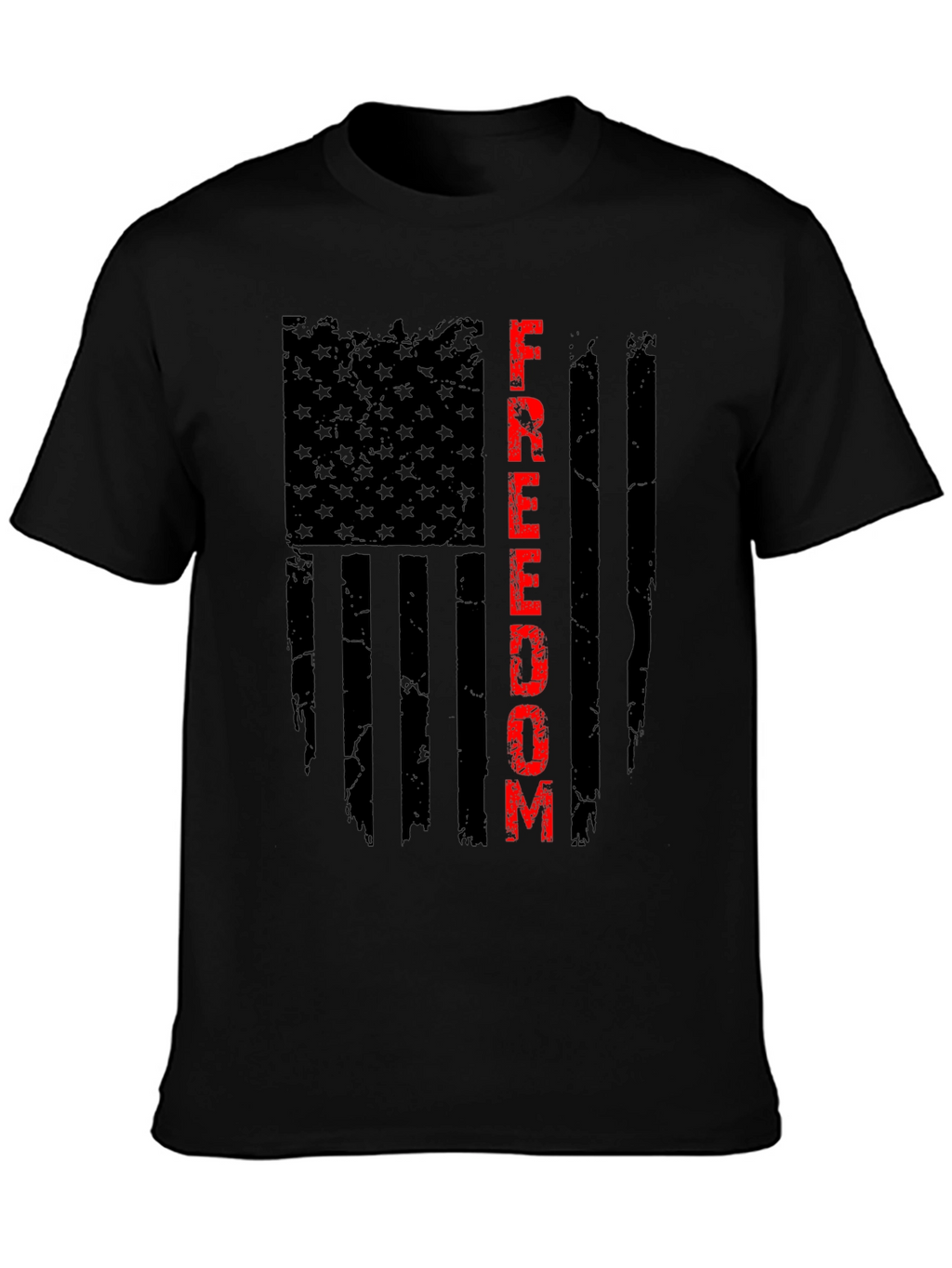 Freedom Flag Graphic T-Shirt - Patriotic Black Tee