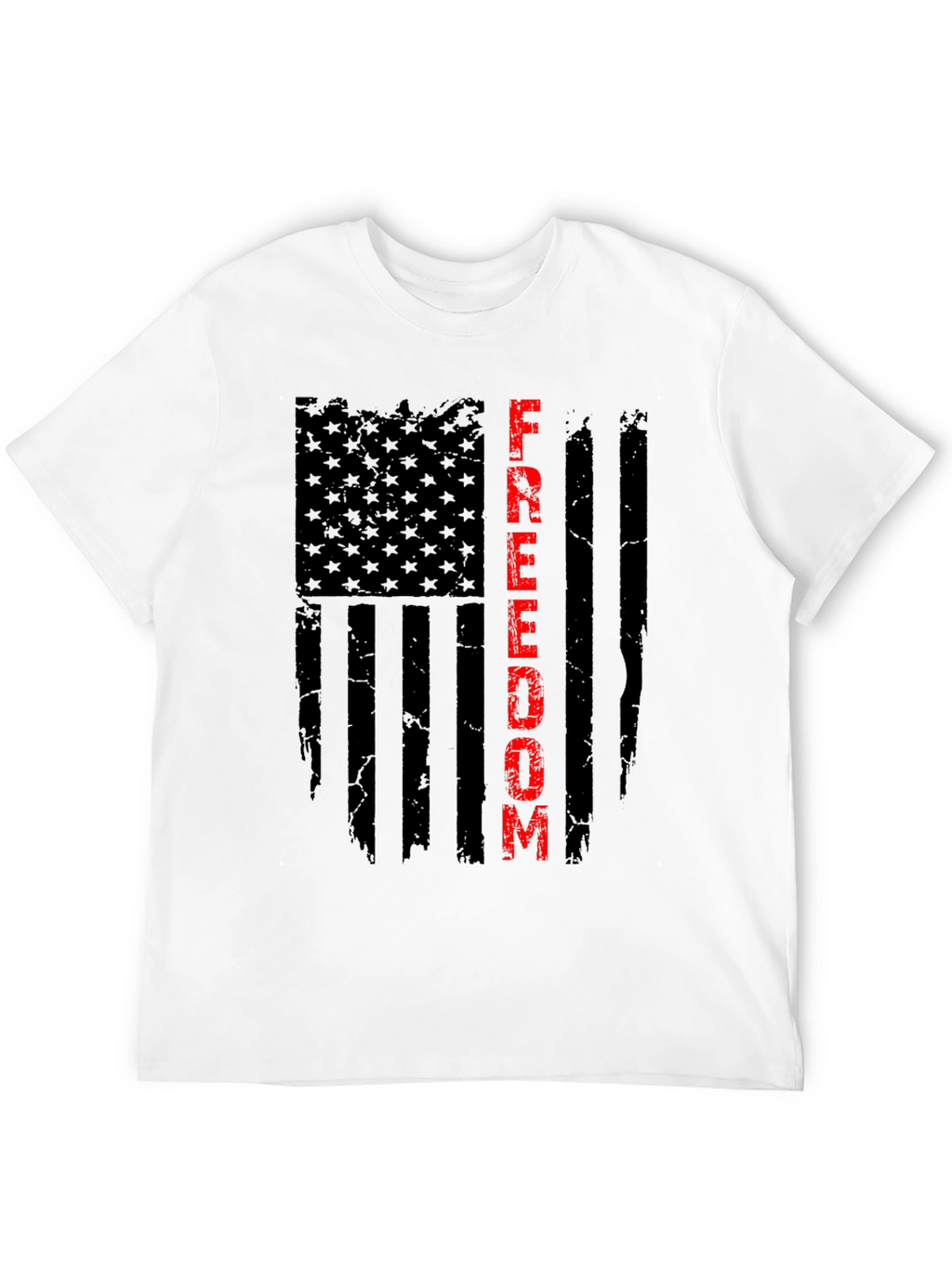 Freedom Flag Graphic T-Shirt - Patriotic Black Tee