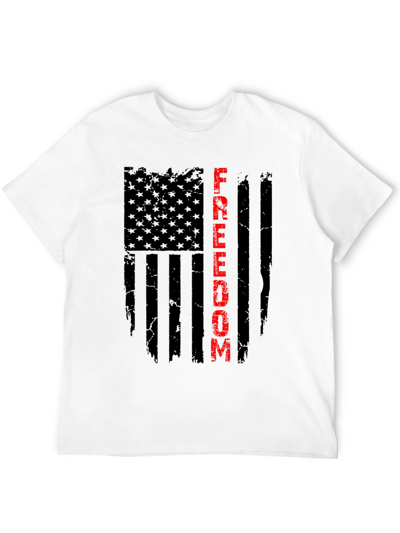 Freedom Flag Graphic T-Shirt - Patriotic Black Tee
