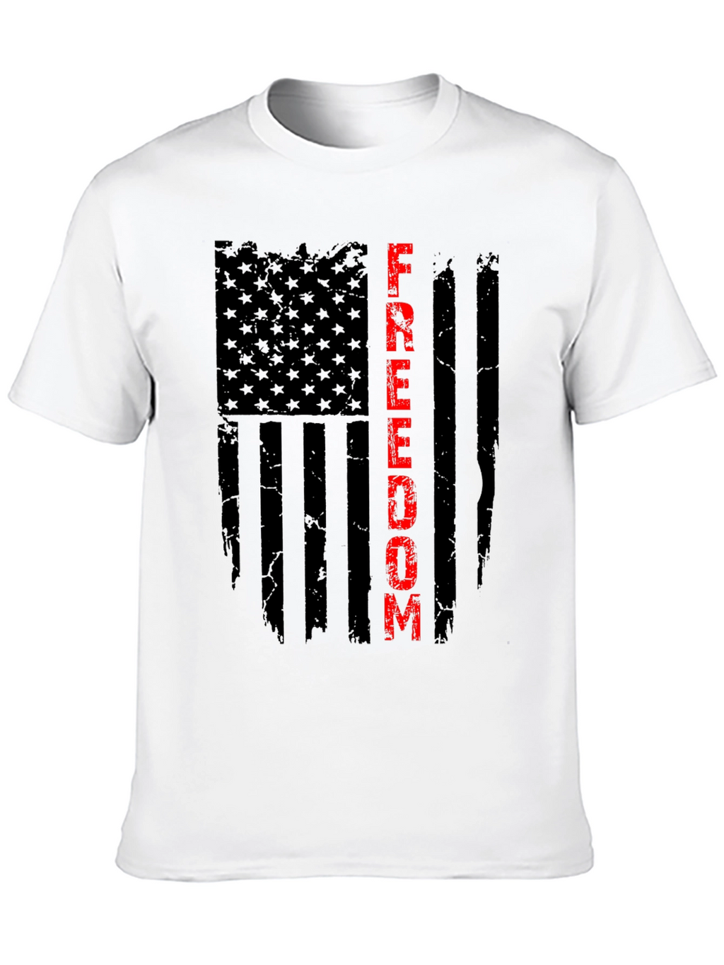 Freedom Flag Graphic T-Shirt - Patriotic Black Tee