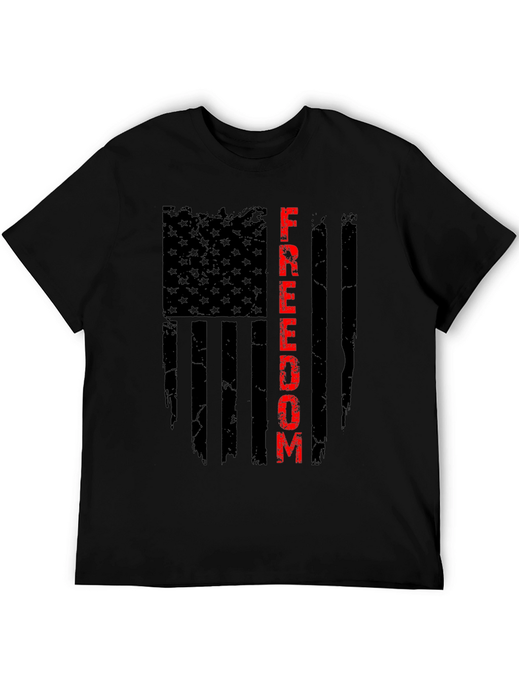 Freedom Flag Graphic T-Shirt - Patriotic Black Tee
