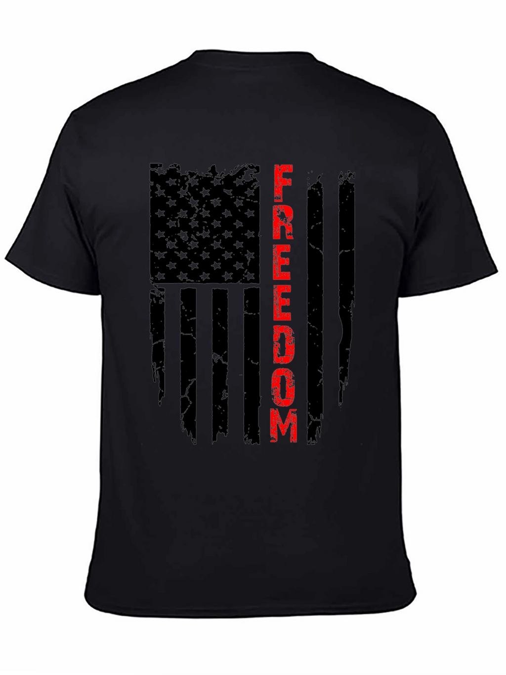 Freedom Flag Graphic T-Shirt - Patriotic Black Tee