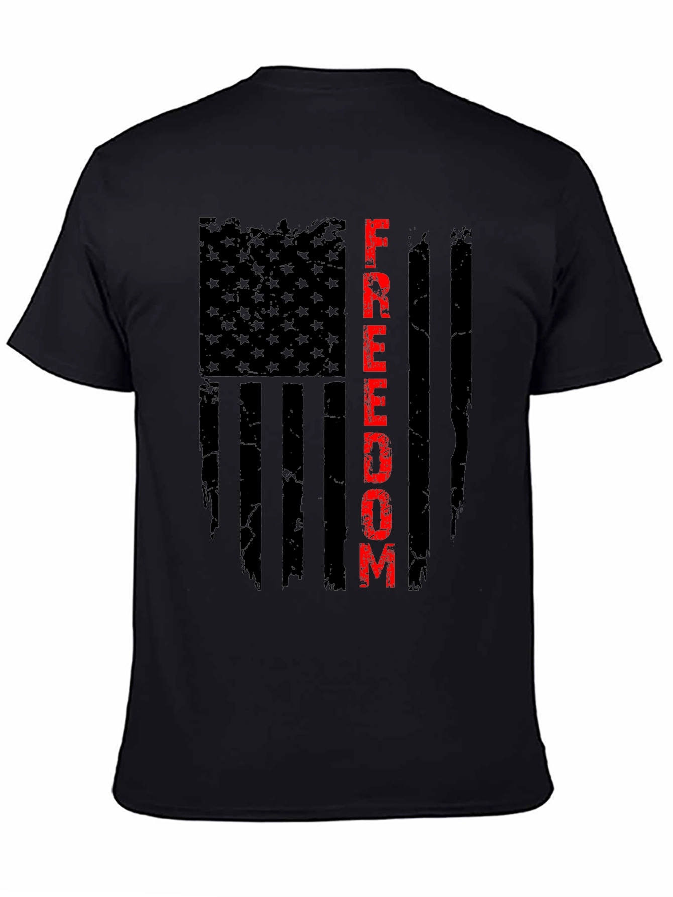 Freedom Flag Graphic T-Shirt - Patriotic Black Tee