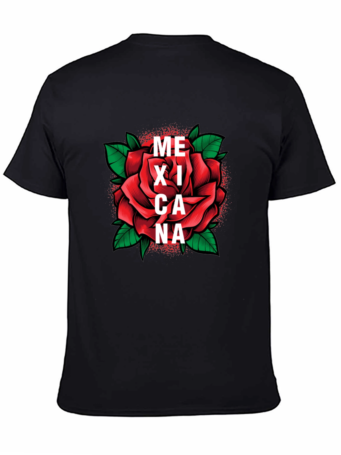 Mexicana Rose Graphic Tee - Stylish Black T-Shirt