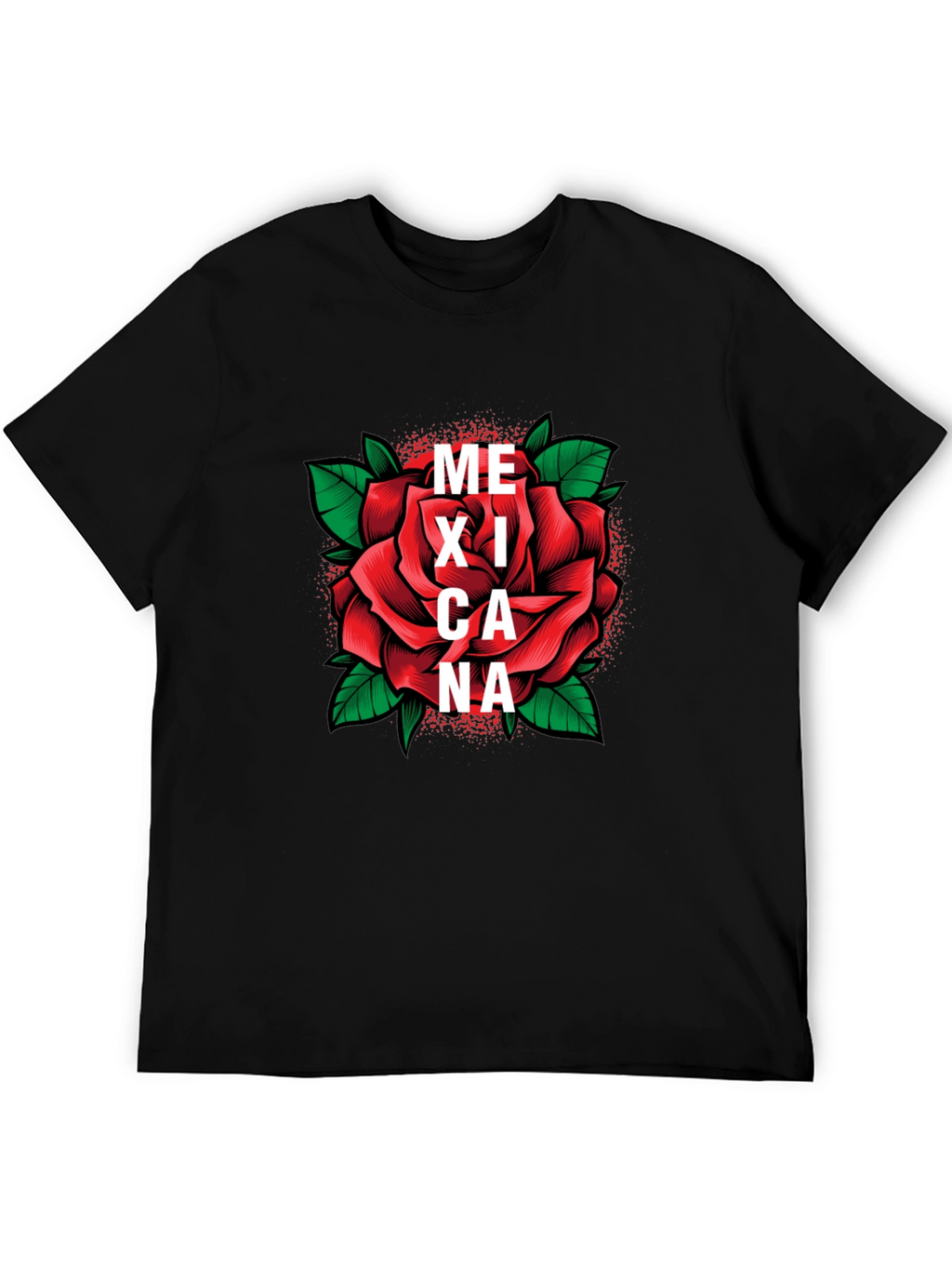 Mexicana Rose Graphic Tee - Stylish Black T-Shirt