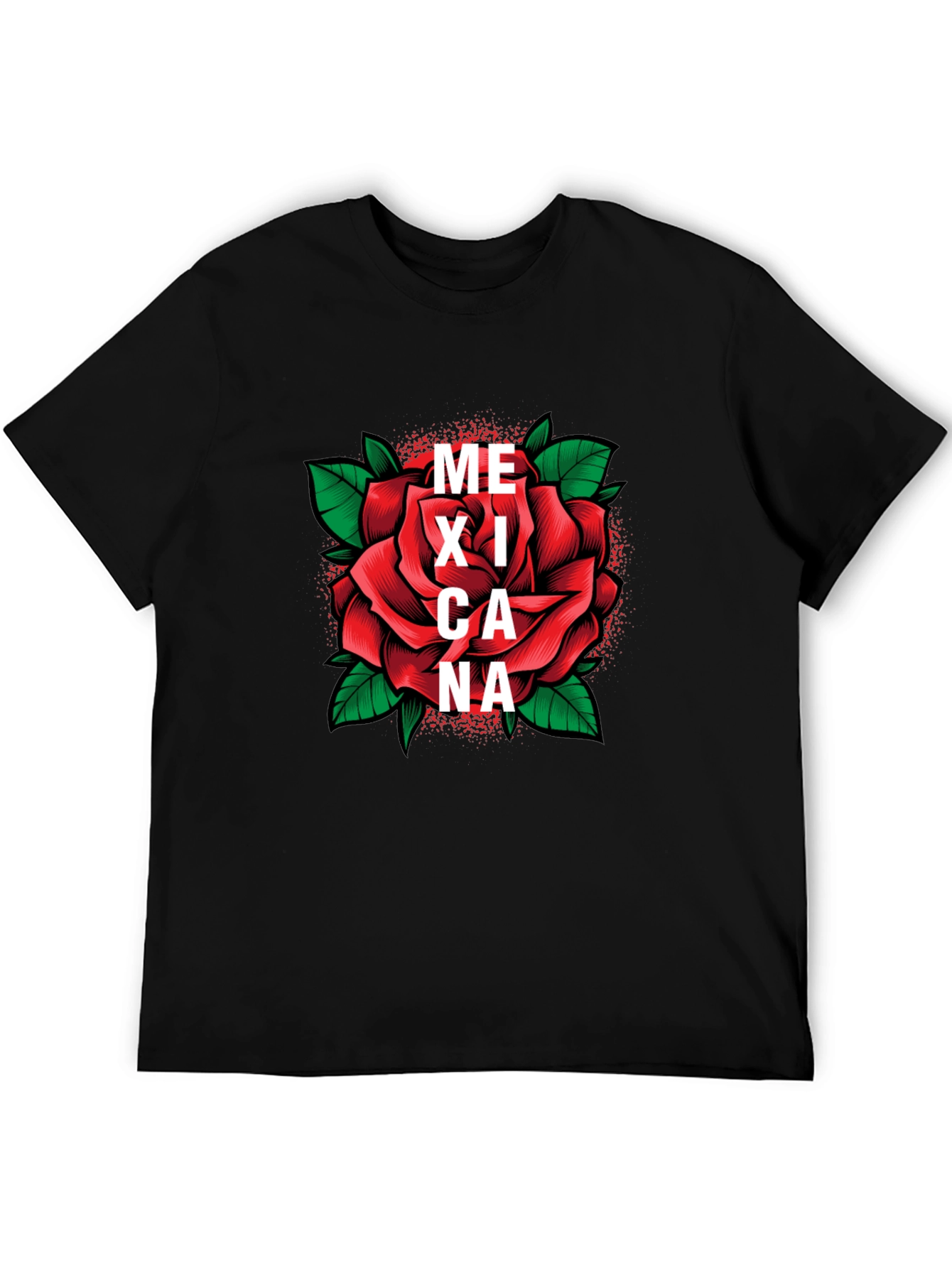 Mexicana Rose Graphic Tee - Stylish Black T-Shirt
