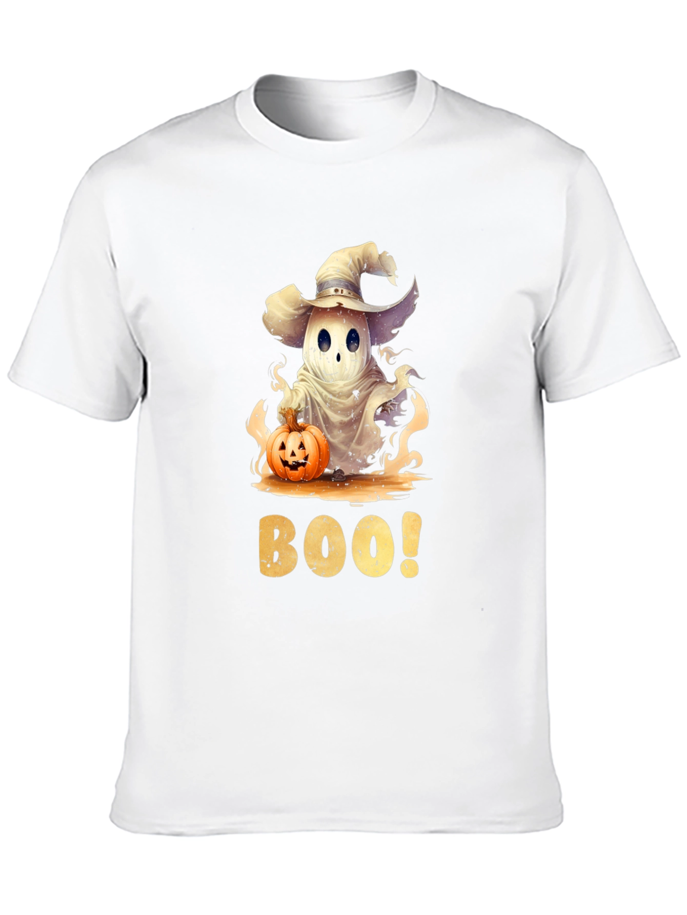 Halloween Ghost with Pumpkin T-Shirt - BOO!