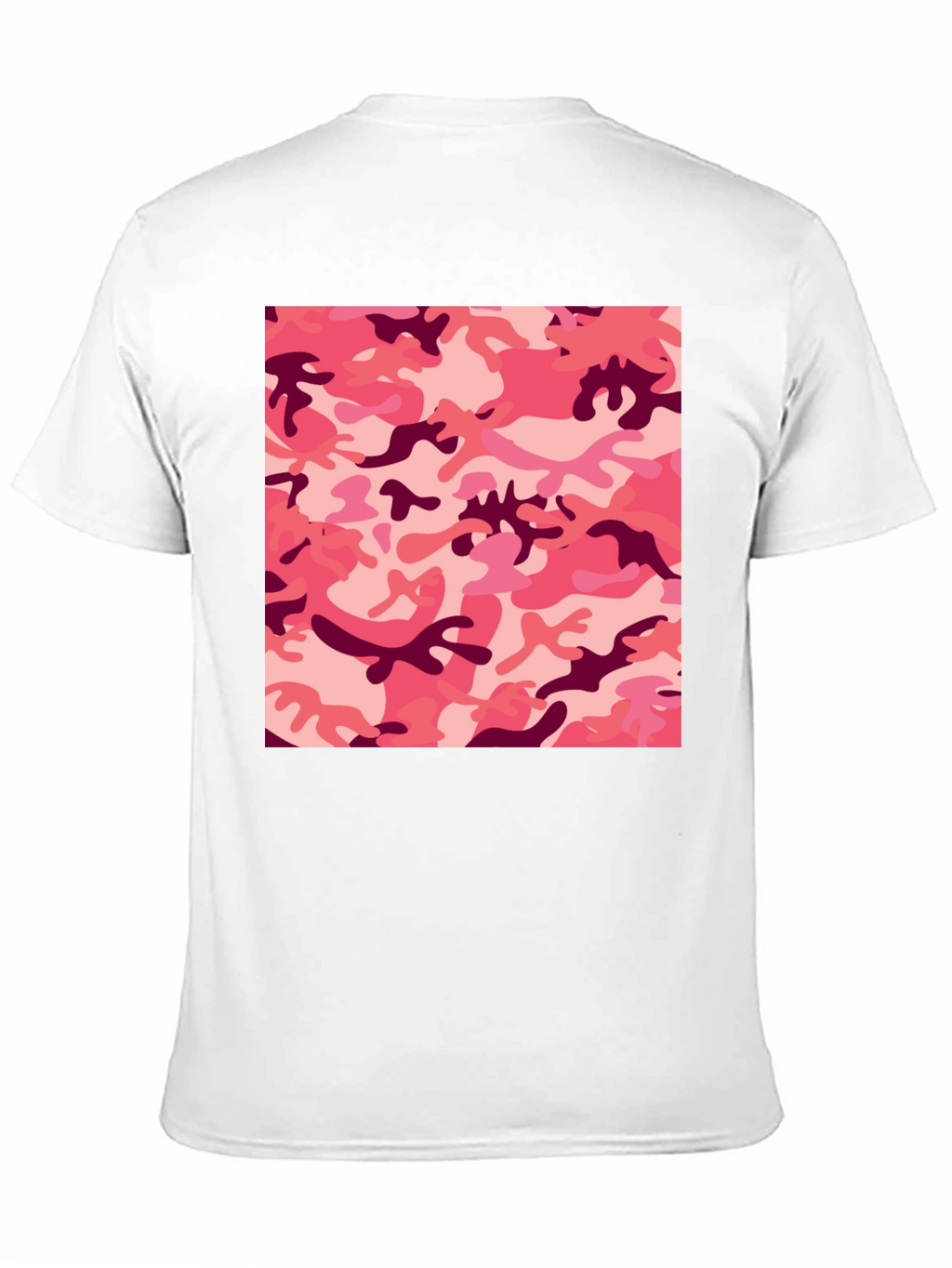 Pink Camo Print Black T-Shirt