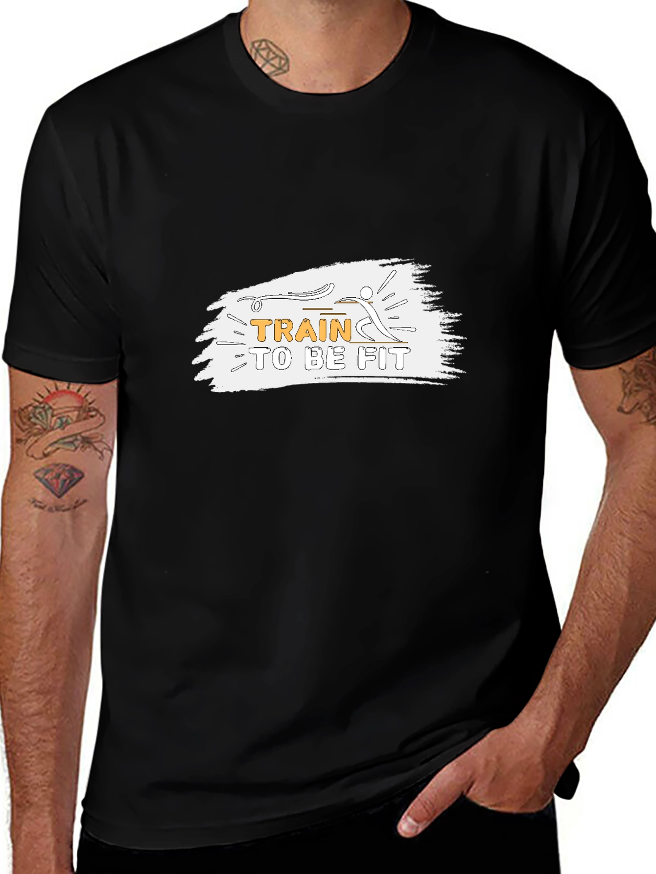 Train to be Fit Black Graphic Tee
