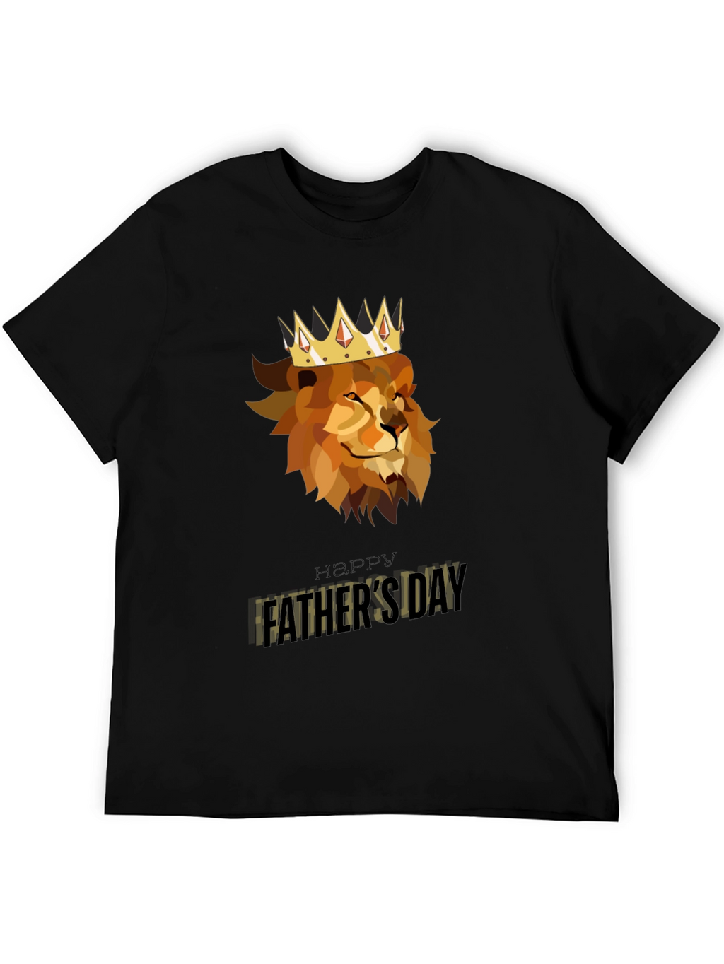King Lion Fathers Day Black T-Shirt