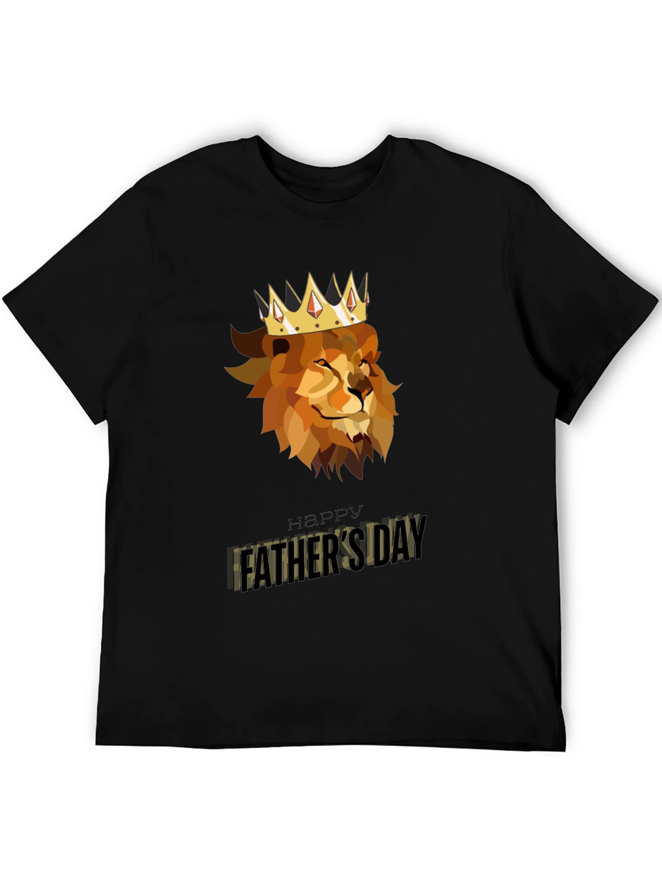 King Lion Fathers Day Black T-Shirt