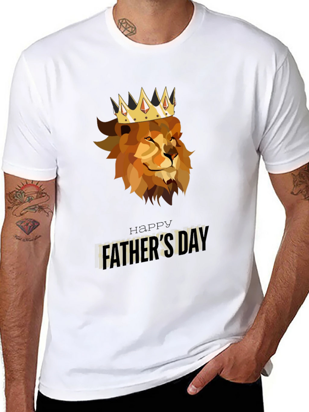 King Lion Fathers Day Black T-Shirt
