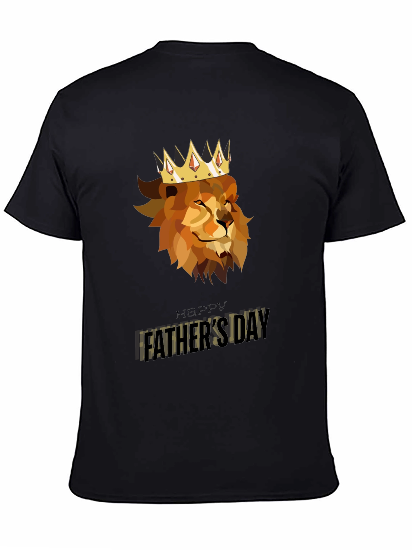 King Lion Fathers Day Black T-Shirt