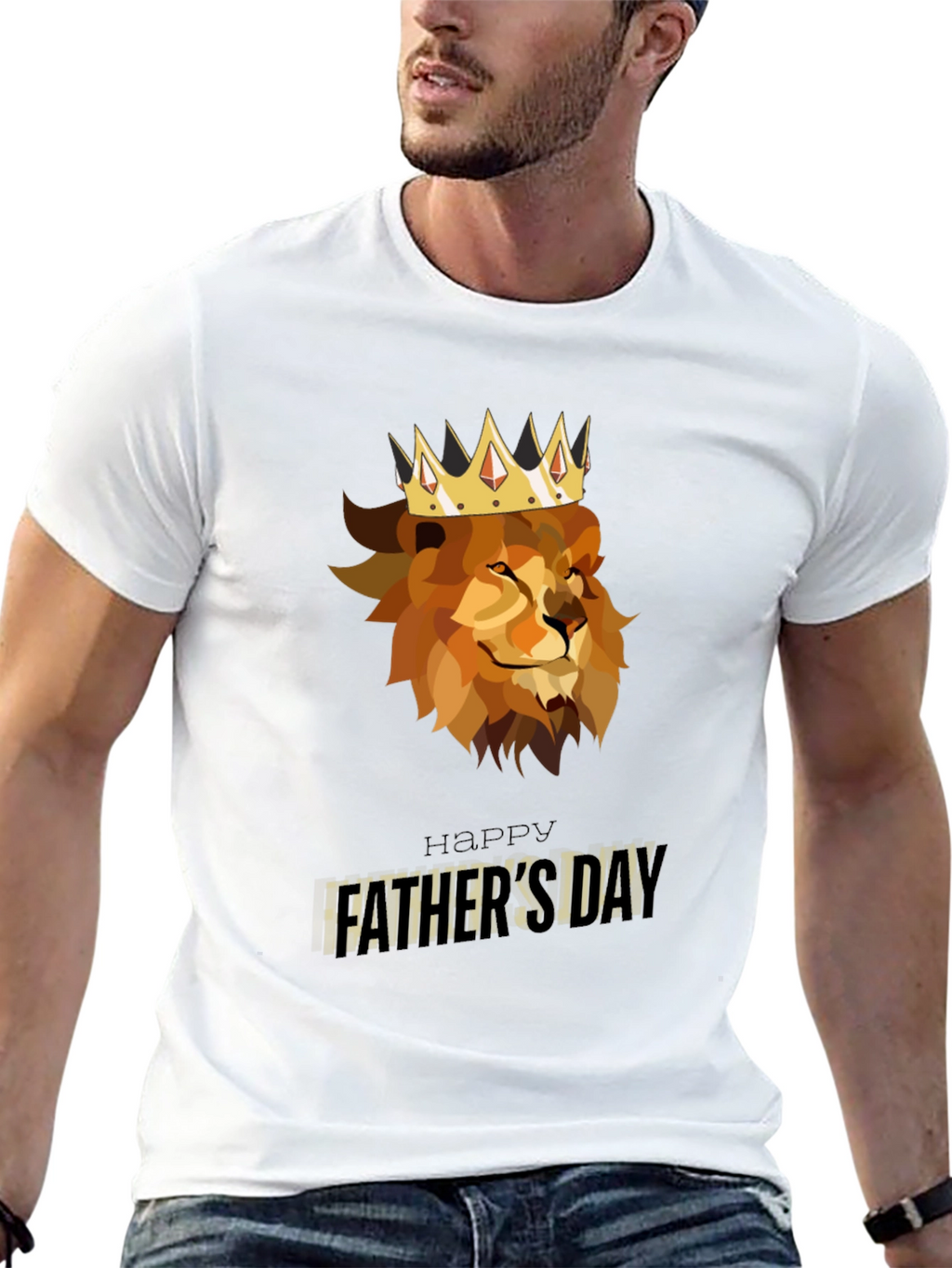 King Lion Fathers Day Black T-Shirt