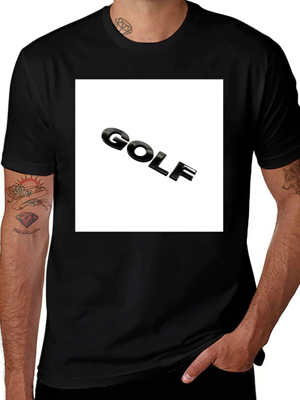 Golf Logo Black T-Shirt - Mens Graphic Tee
