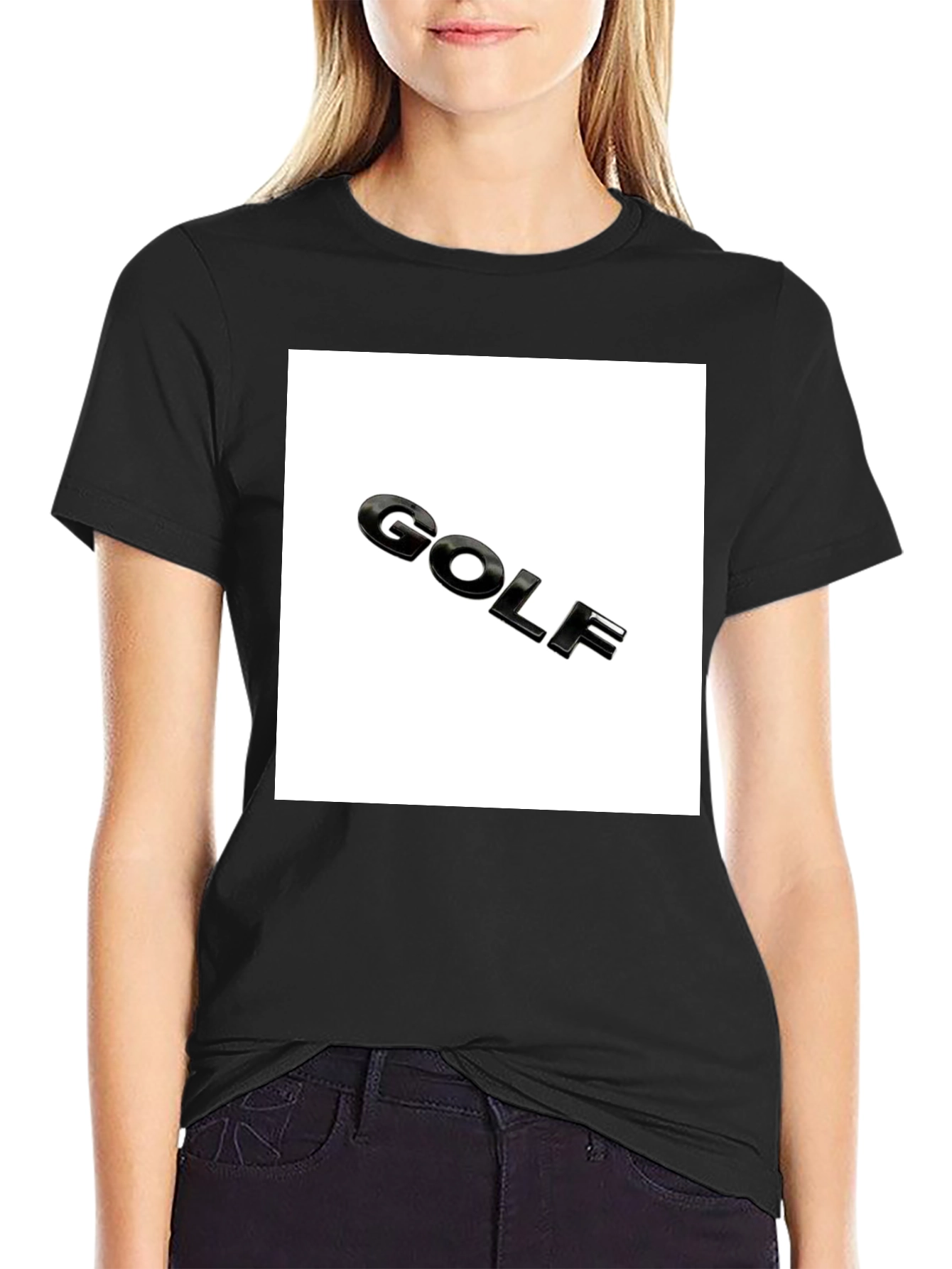 Golf Logo Black T-Shirt - Mens Graphic Tee
