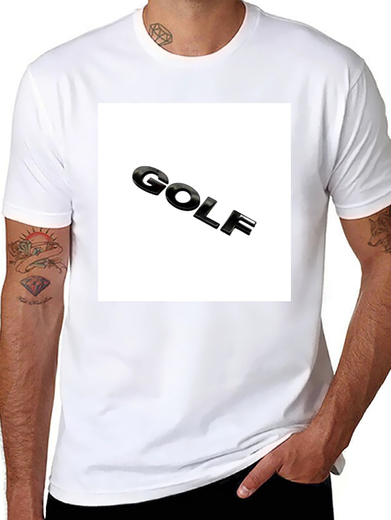 Golf Logo Black T-Shirt - Mens Graphic Tee