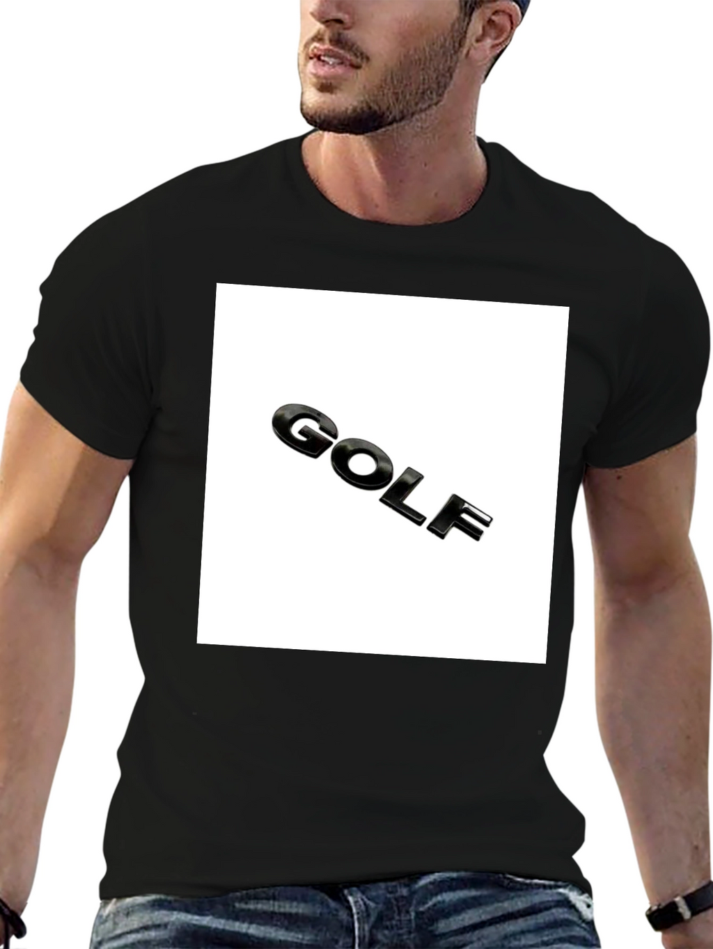 Golf Logo Black T-Shirt - Mens Graphic Tee