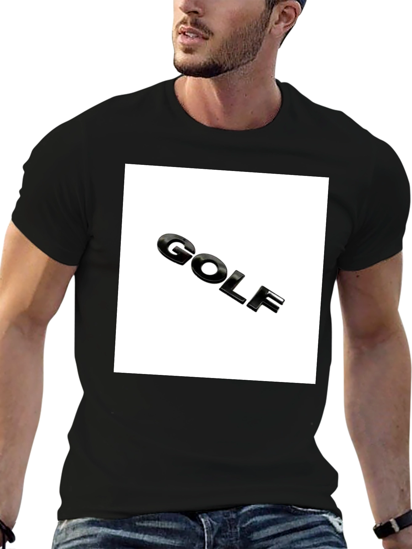 Golf Logo Black T-Shirt - Mens Graphic Tee
