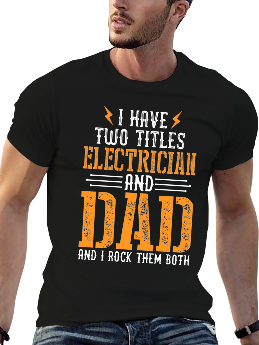 Electrician Dad T-Shirt - I Rock Them Both