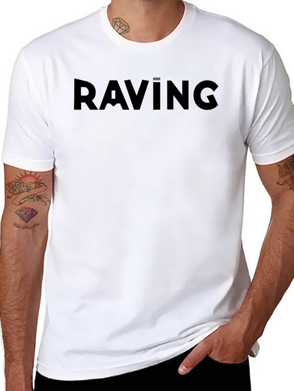 Raving Black Crew Neck T-Shirt