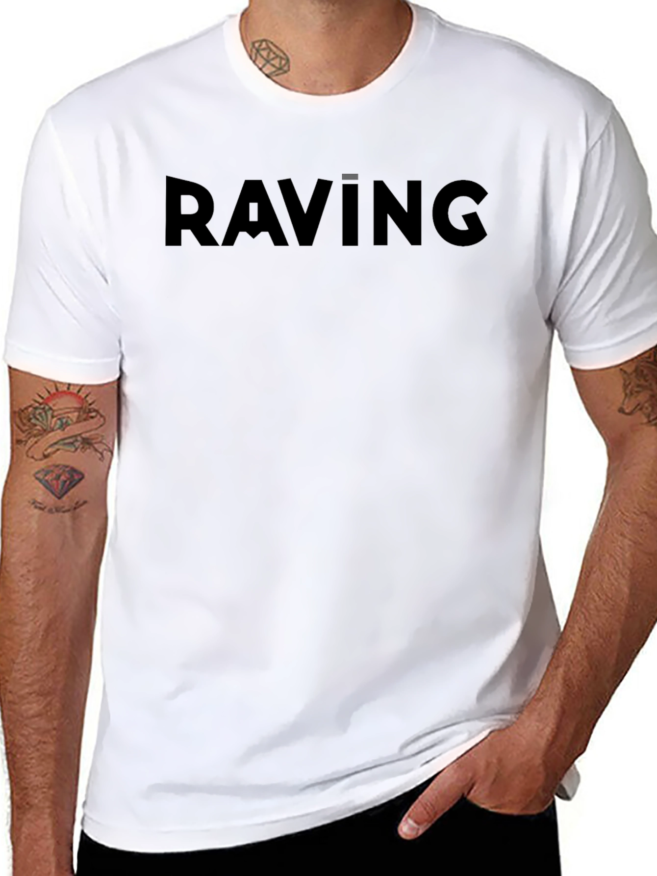 Raving Black Crew Neck T-Shirt