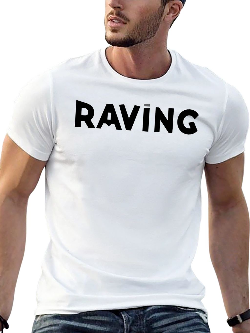 Raving Black Crew Neck T-Shirt
