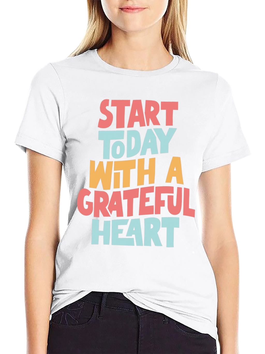 Grateful Heart Graphic Tee - Black