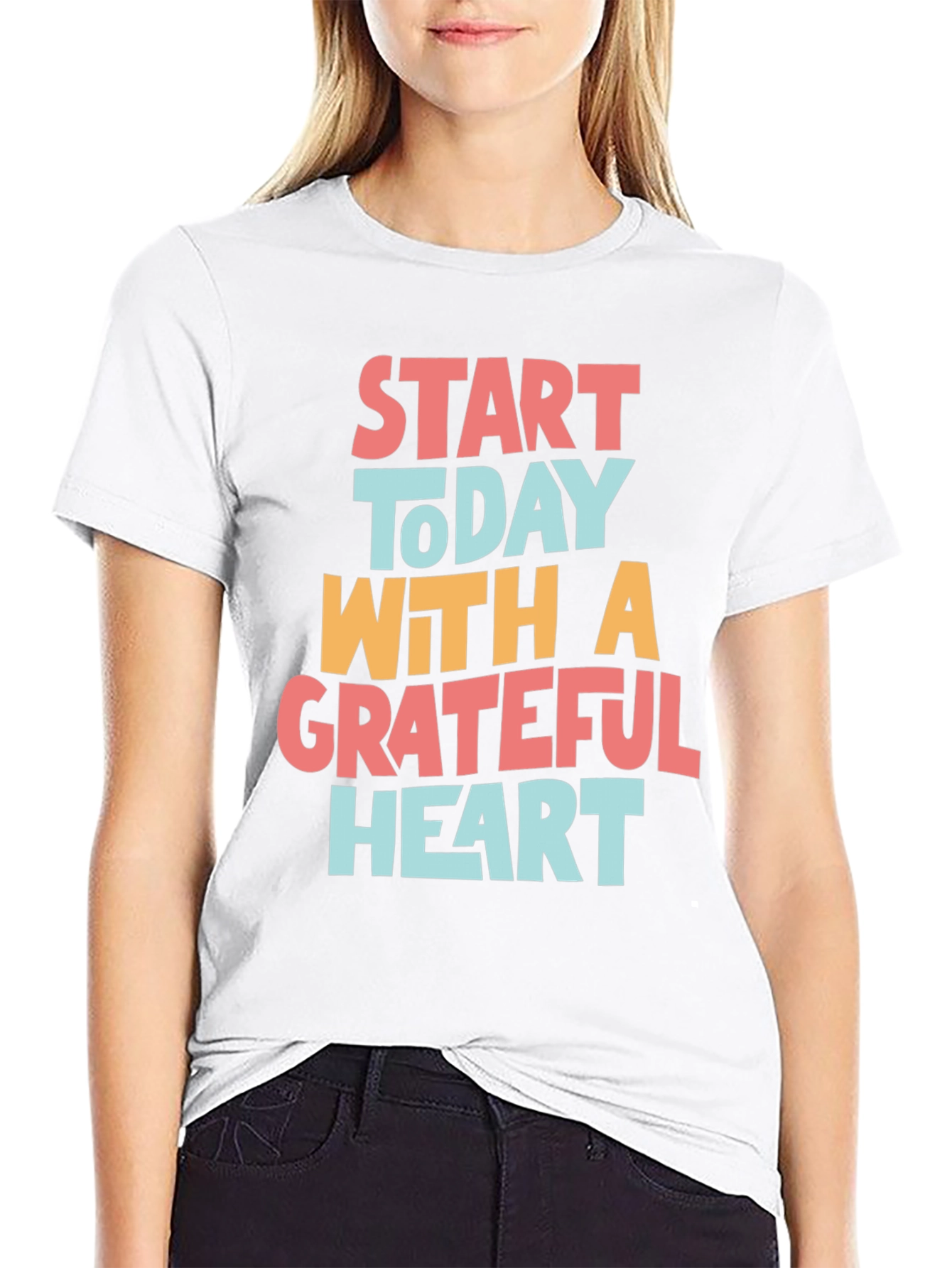 Grateful Heart Graphic Tee - Black