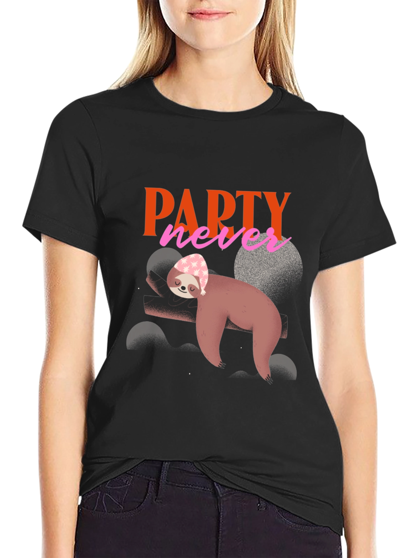 Party Never Sloth Graphic Tee - Comfy & Fun