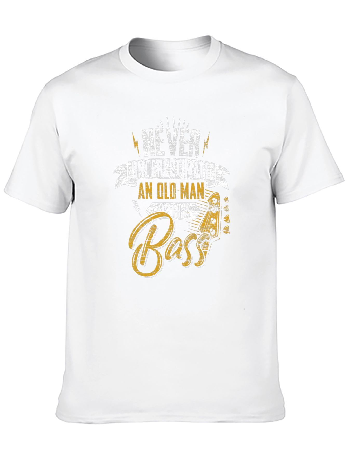 Never Underestimate Old Man With a Bass T-Shirt