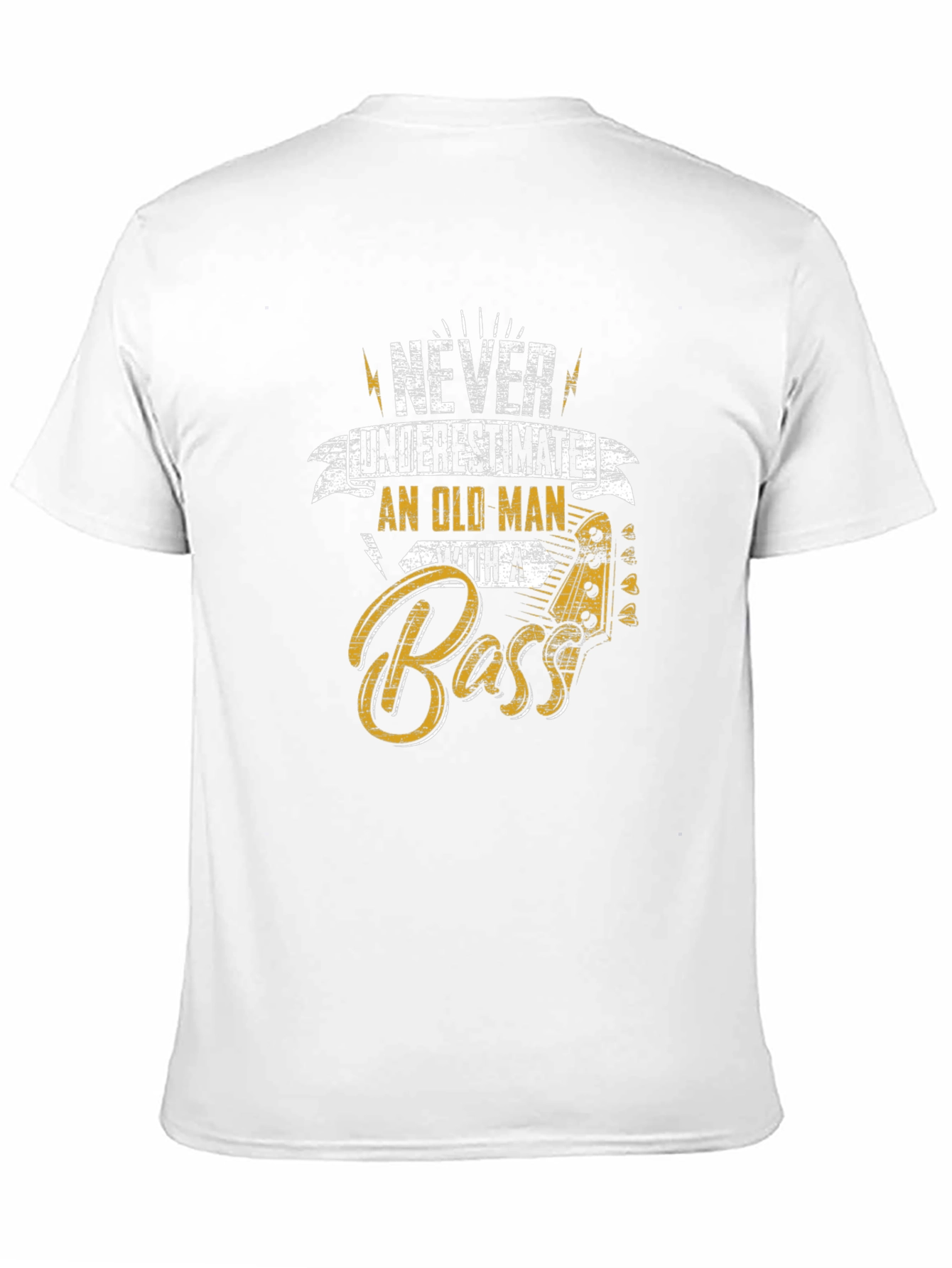 Never Underestimate Old Man With a Bass T-Shirt