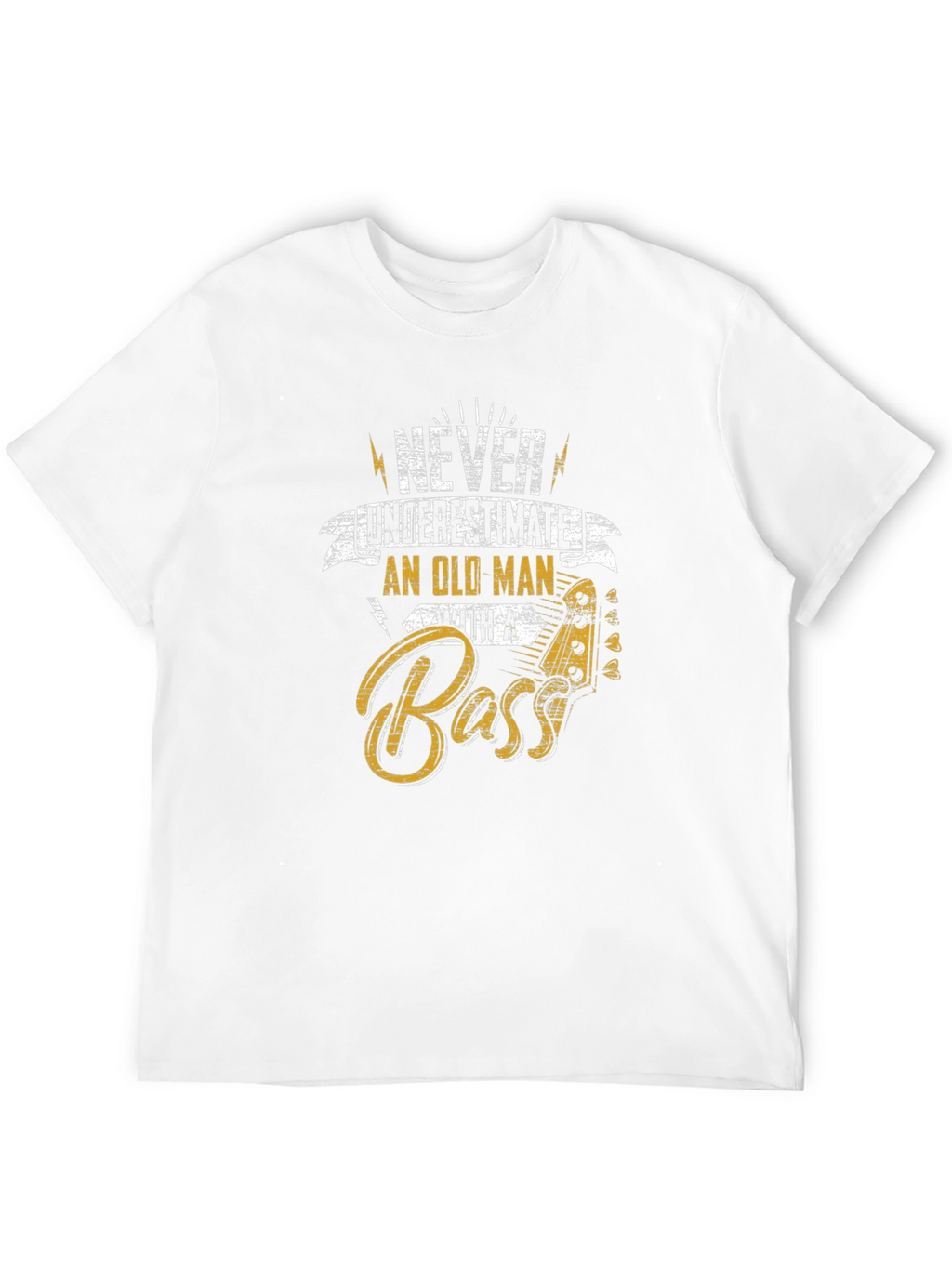 Never Underestimate Old Man With a Bass T-Shirt