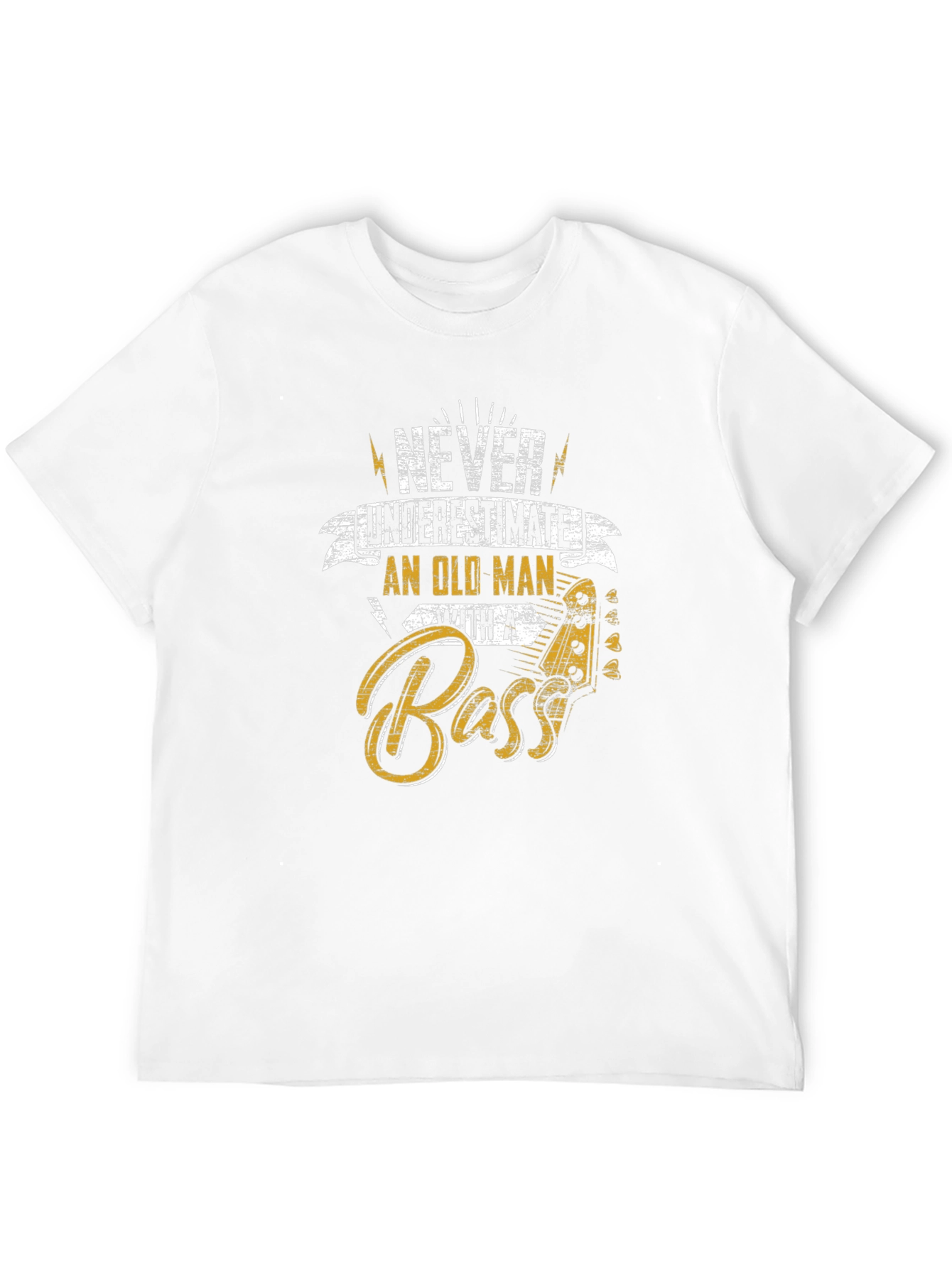 Never Underestimate Old Man With a Bass T-Shirt