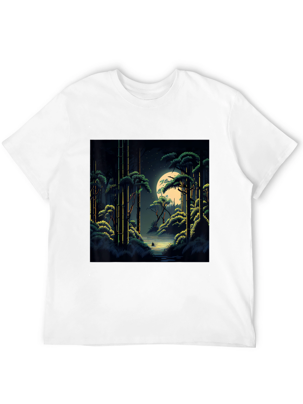 Night Forest Graphic Tee - Unisex Black T-Shirt