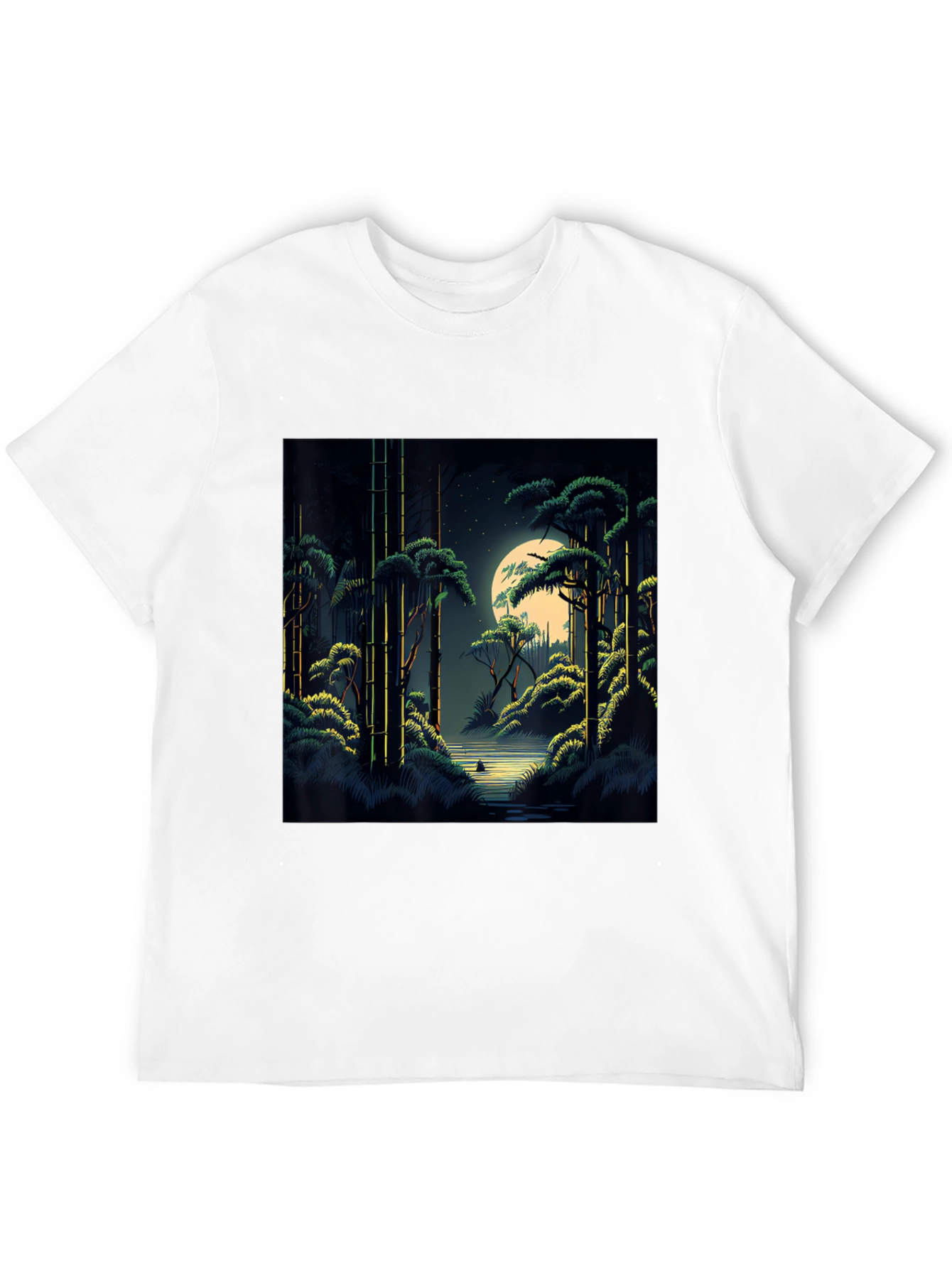 Night Forest Graphic Tee - Unisex Black T-Shirt