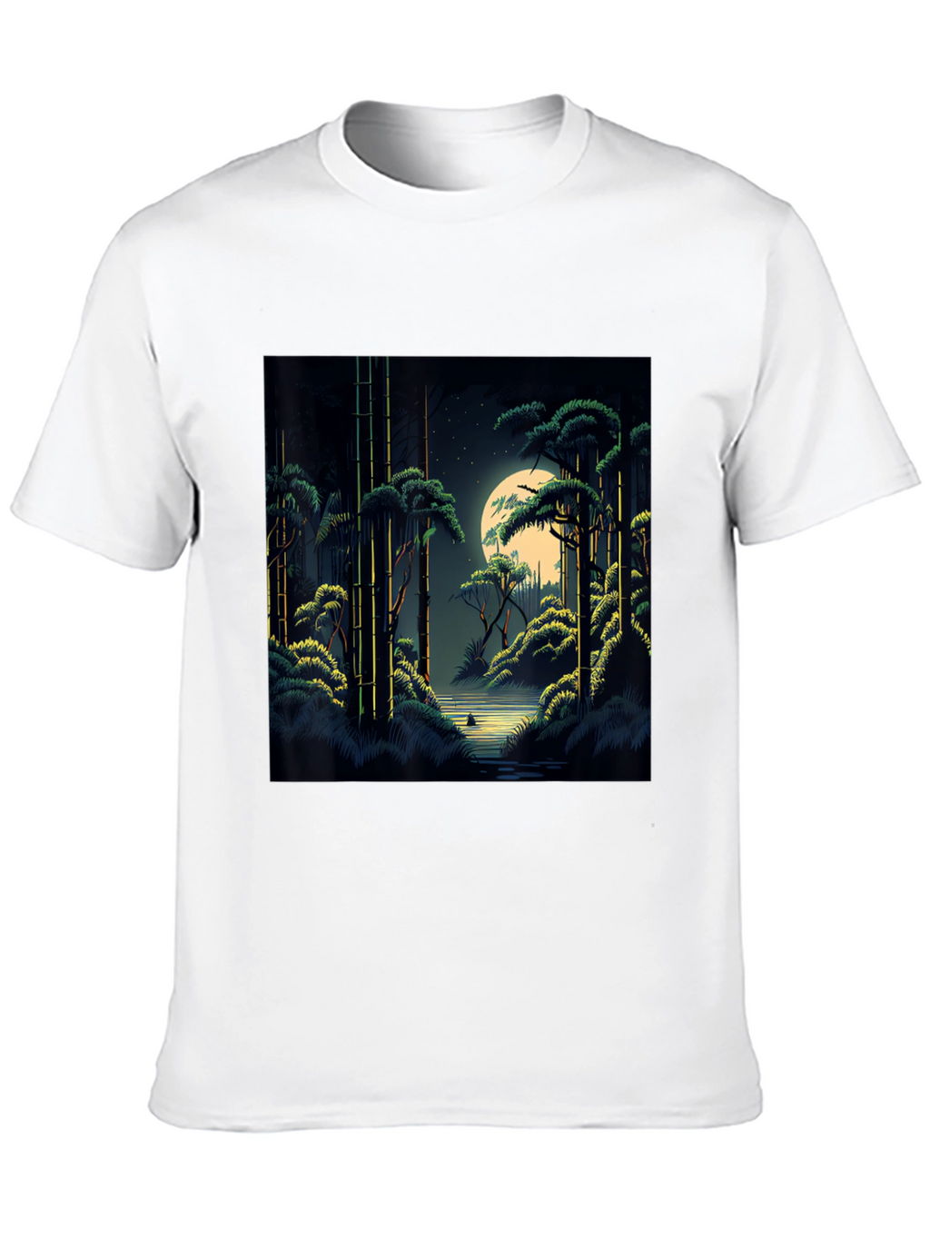 Night Forest Graphic Tee - Unisex Black T-Shirt