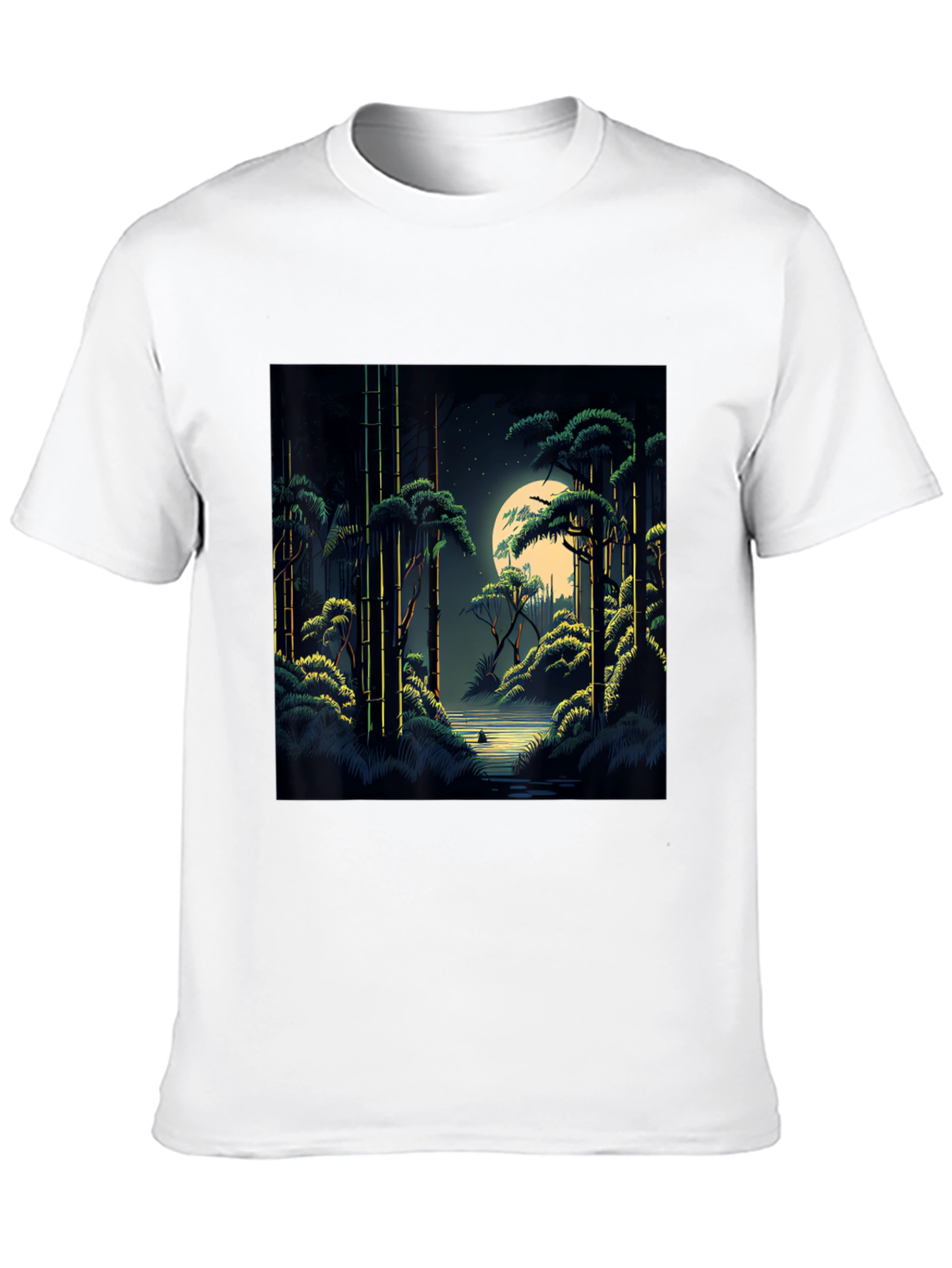 Night Forest Graphic Tee - Unisex Black T-Shirt