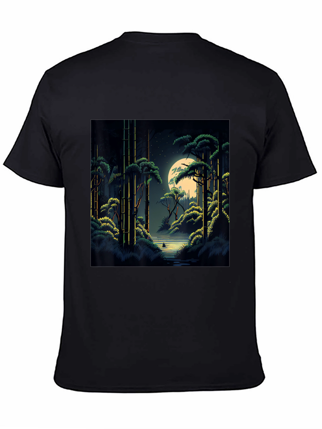 Night Forest Graphic Tee - Unisex Black T-Shirt